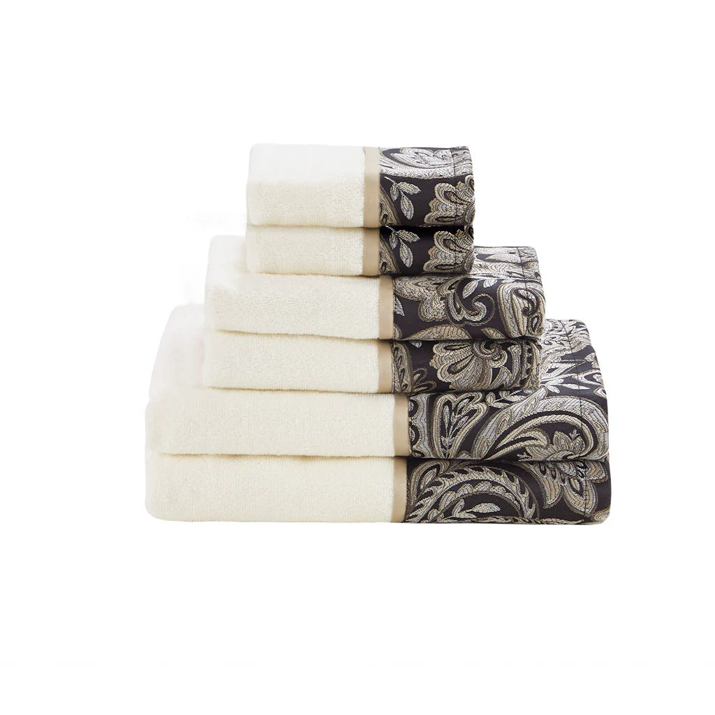 Aubrey 6-Piece Jacquard Towel Set - Image 5