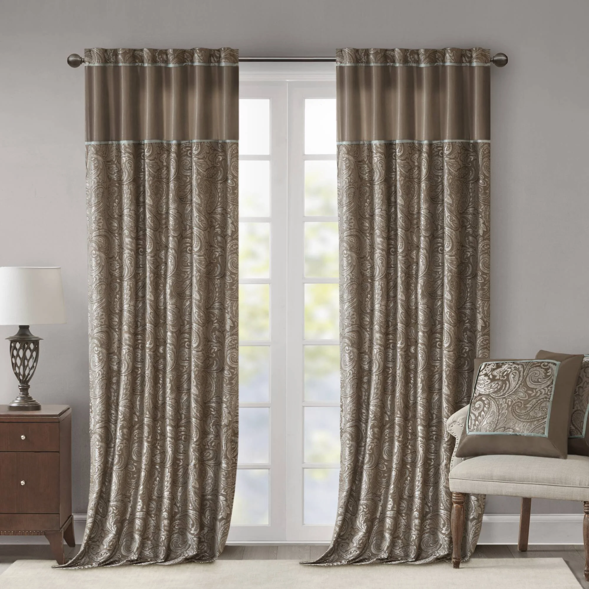 Aubrey Jacquard Curtain Panel Pair - Image 10