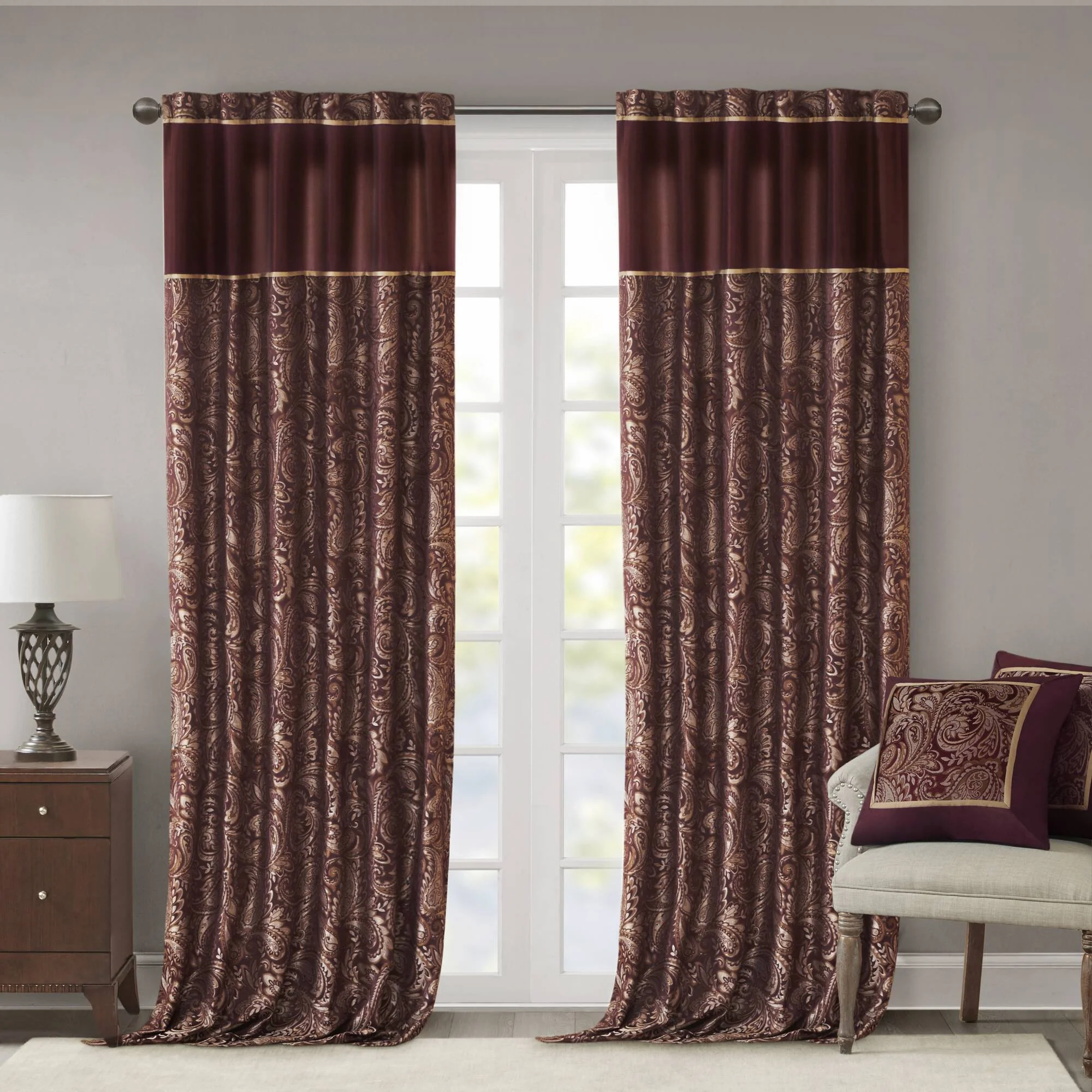 Aubrey Jacquard Curtain Panel Pair - Image 11
