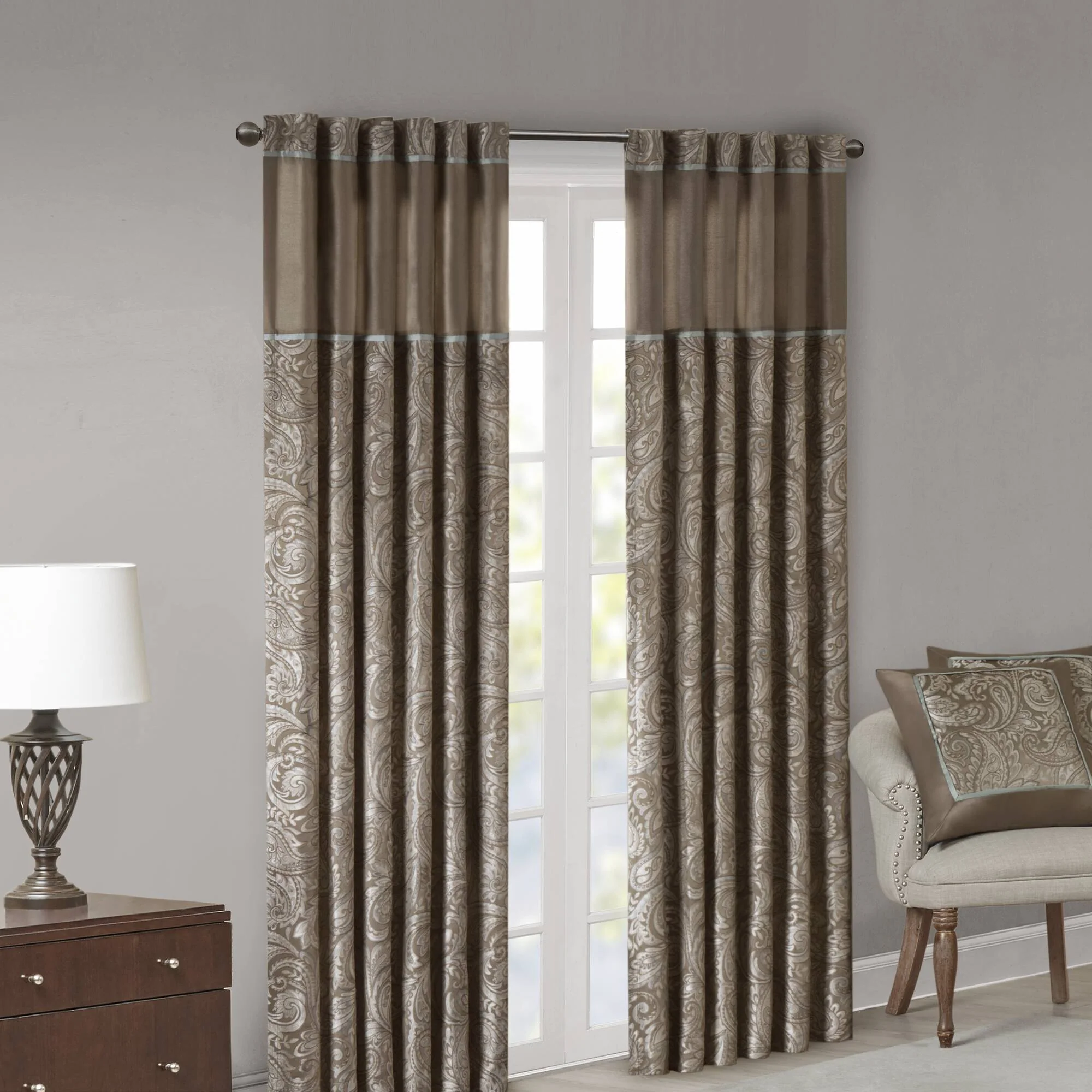 Aubrey Jacquard Curtain Panel Pair - Image 8