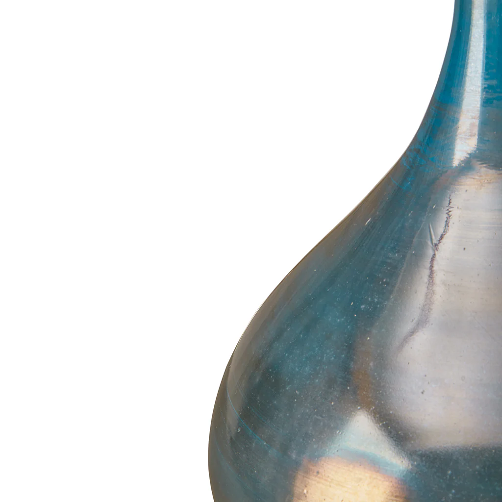 Aurora Blue and Bronze Decorative Glass Vases 3-Piece Set - Image 4