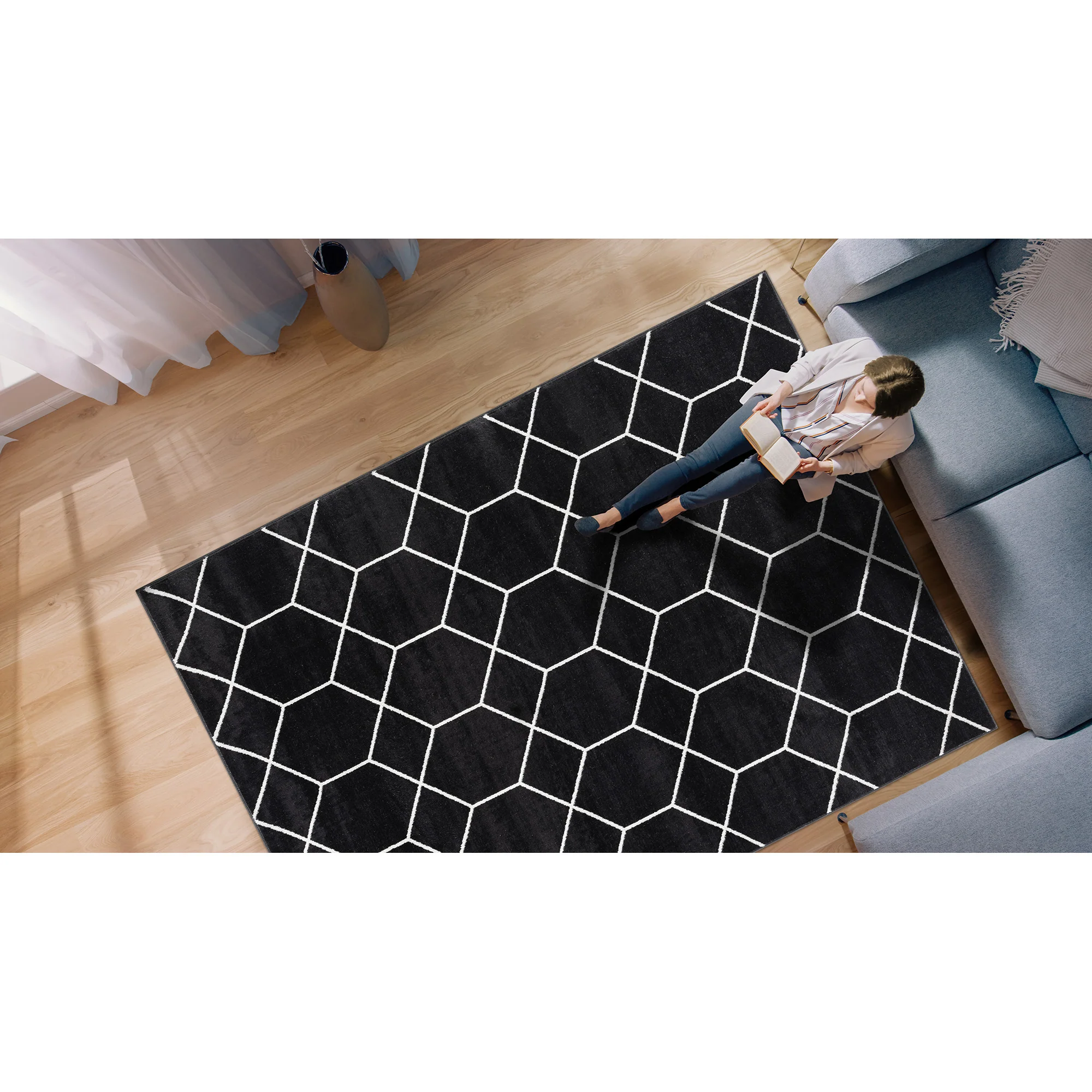 Averie Trellis Geometric Woven Area Rug - Image 3