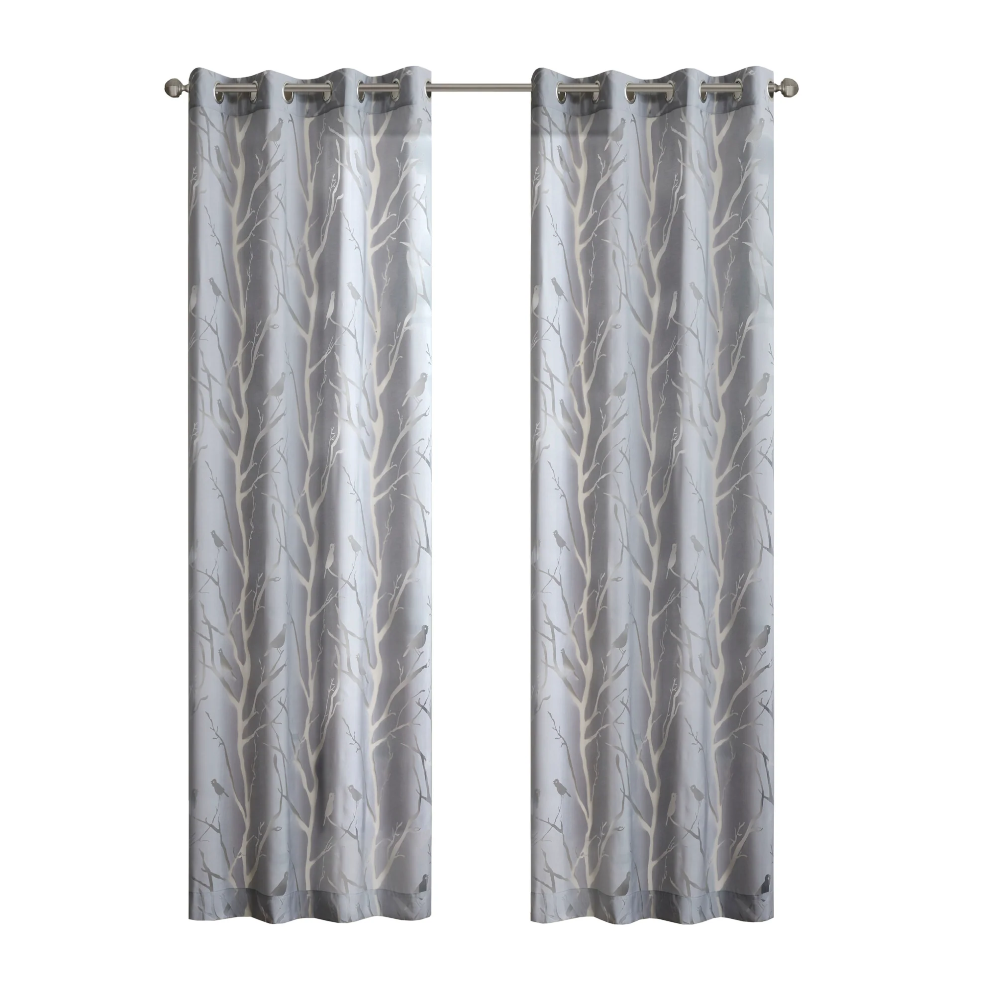 Averil Grommet Top Sheer Bird on Branches Burnout Window Curtain - Image 8