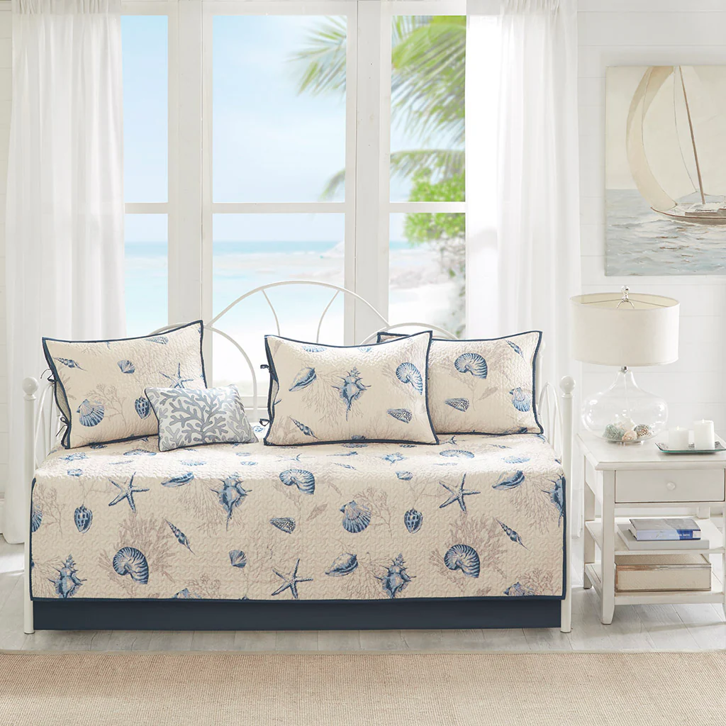 Bayside 6-Piece Reversible Printed Microfiber Daybed Cover Set - Image 2