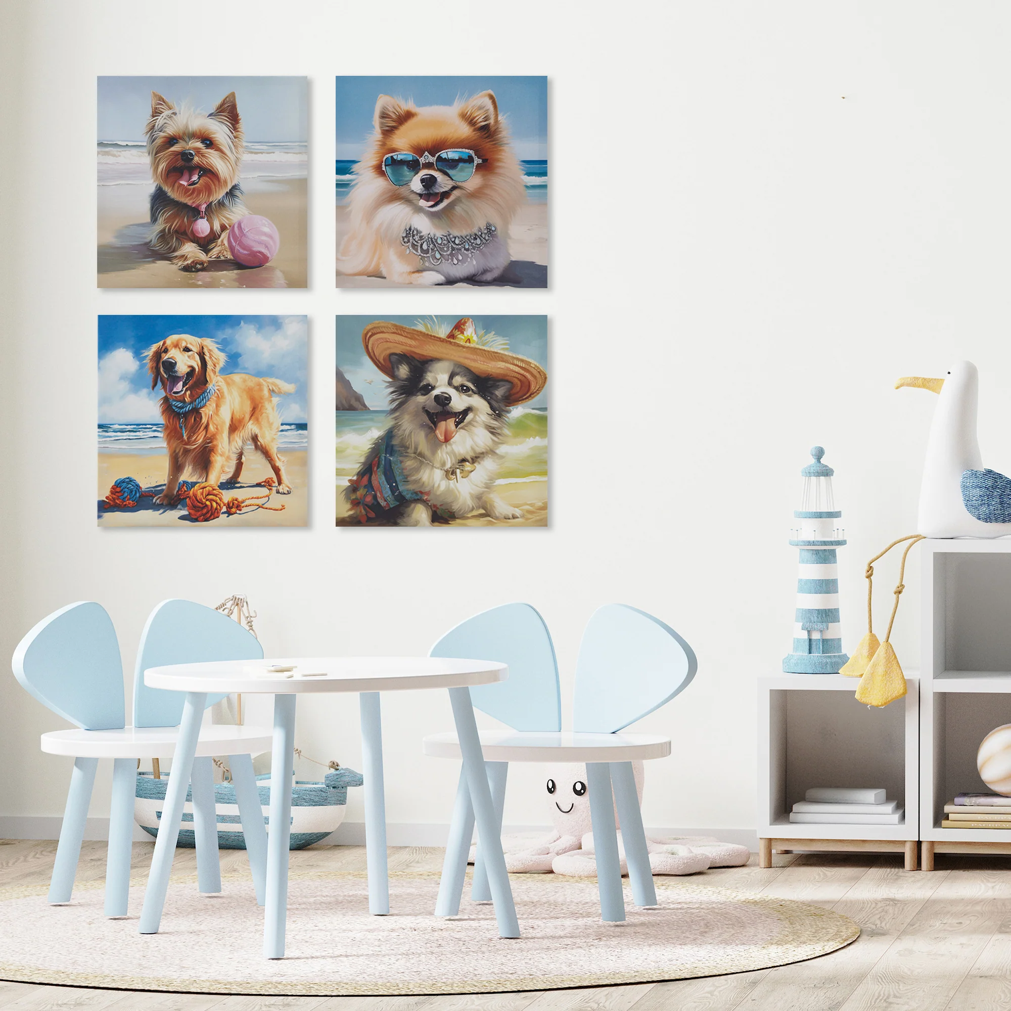 Beach Dogs Golden Retriever Canvas Wall Art - Image 12
