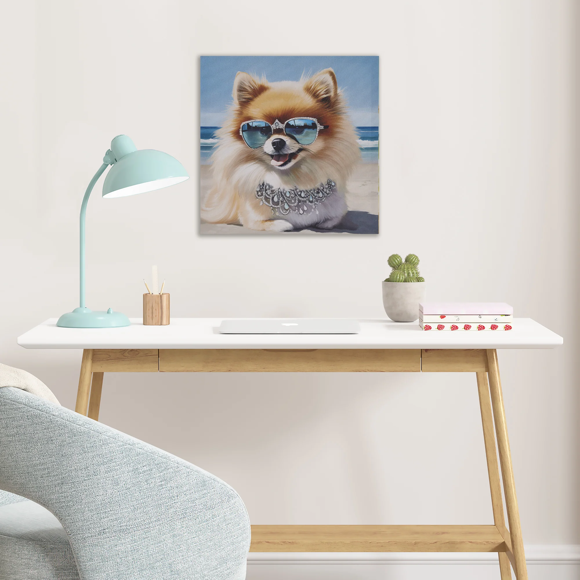Beach Dogs Golden Retriever Canvas Wall Art - Image 2
