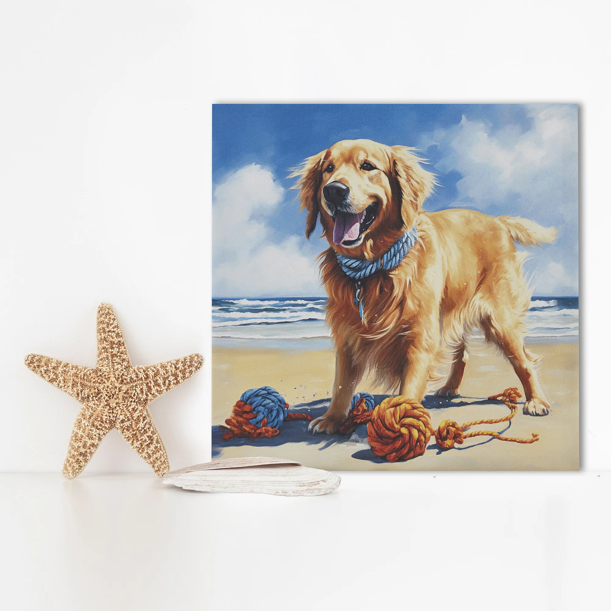 Beach Dogs Golden Retriever Canvas Wall Art - Image 23