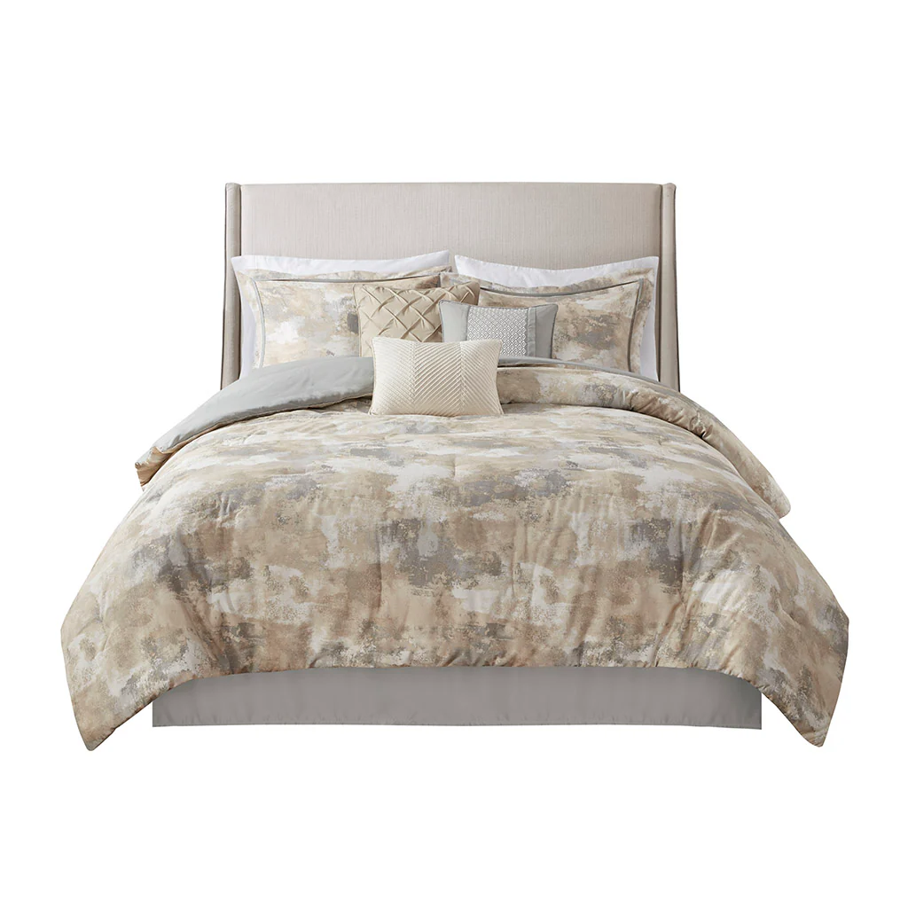 Beacon 7-Piece Textured Cotton Blend Comforter Set - Image 2