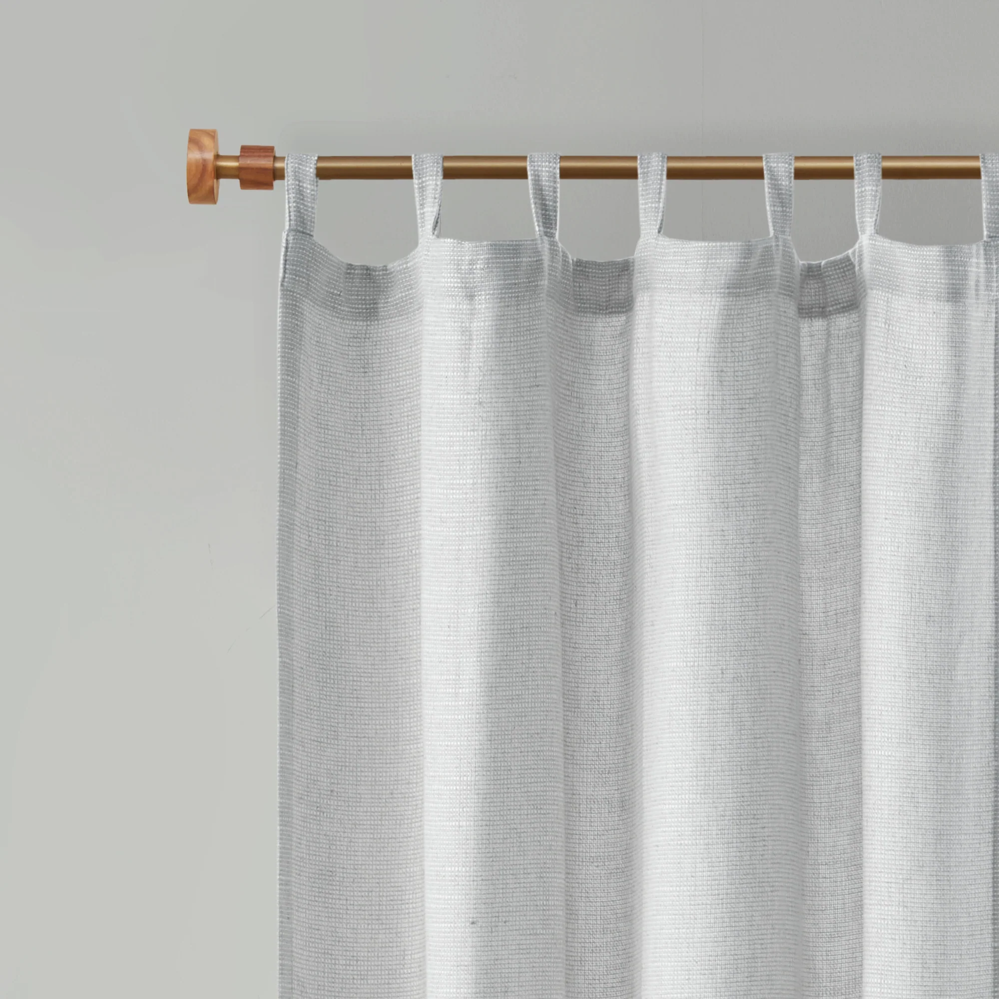 Beals Faux Linen Tab Top Fleece Lined Curtain Panel - Image 15