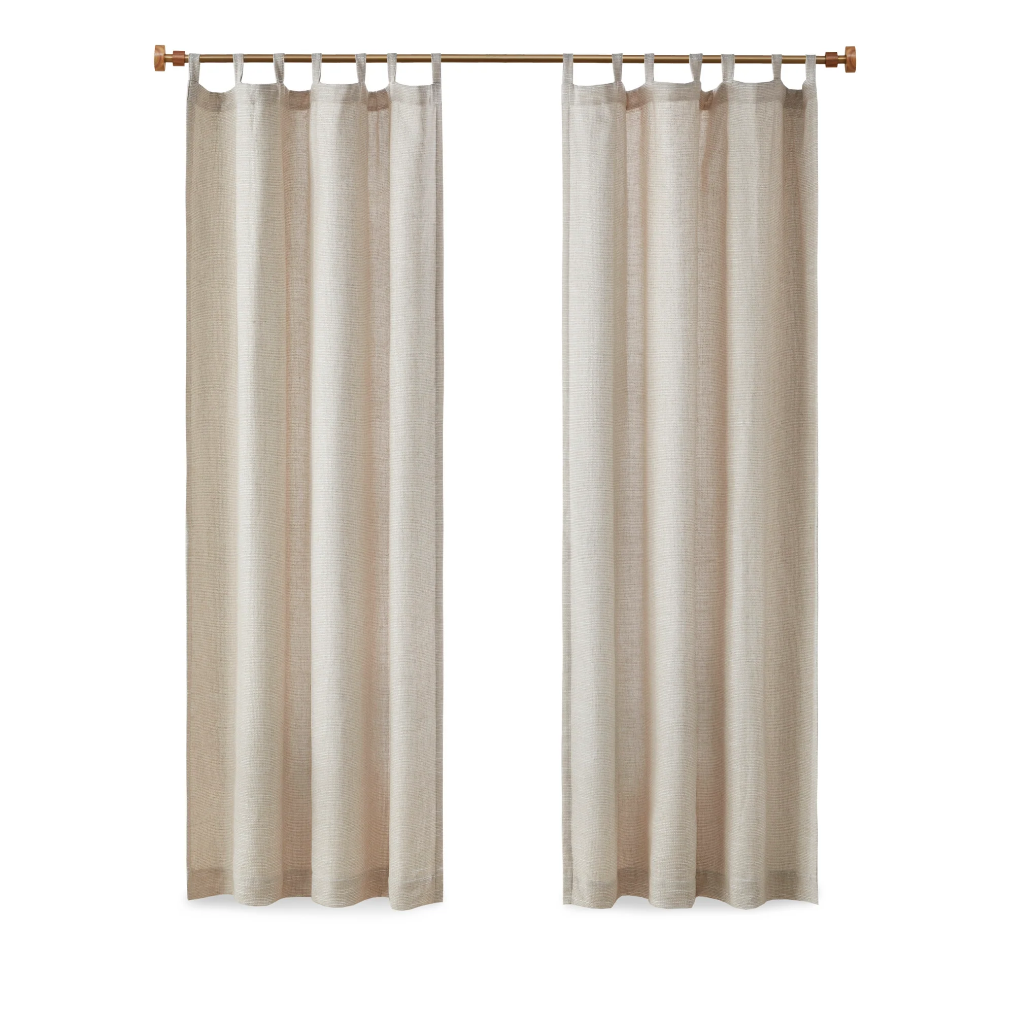 Beals Faux Linen Tab Top Fleece Lined Curtain Panel - Image 7