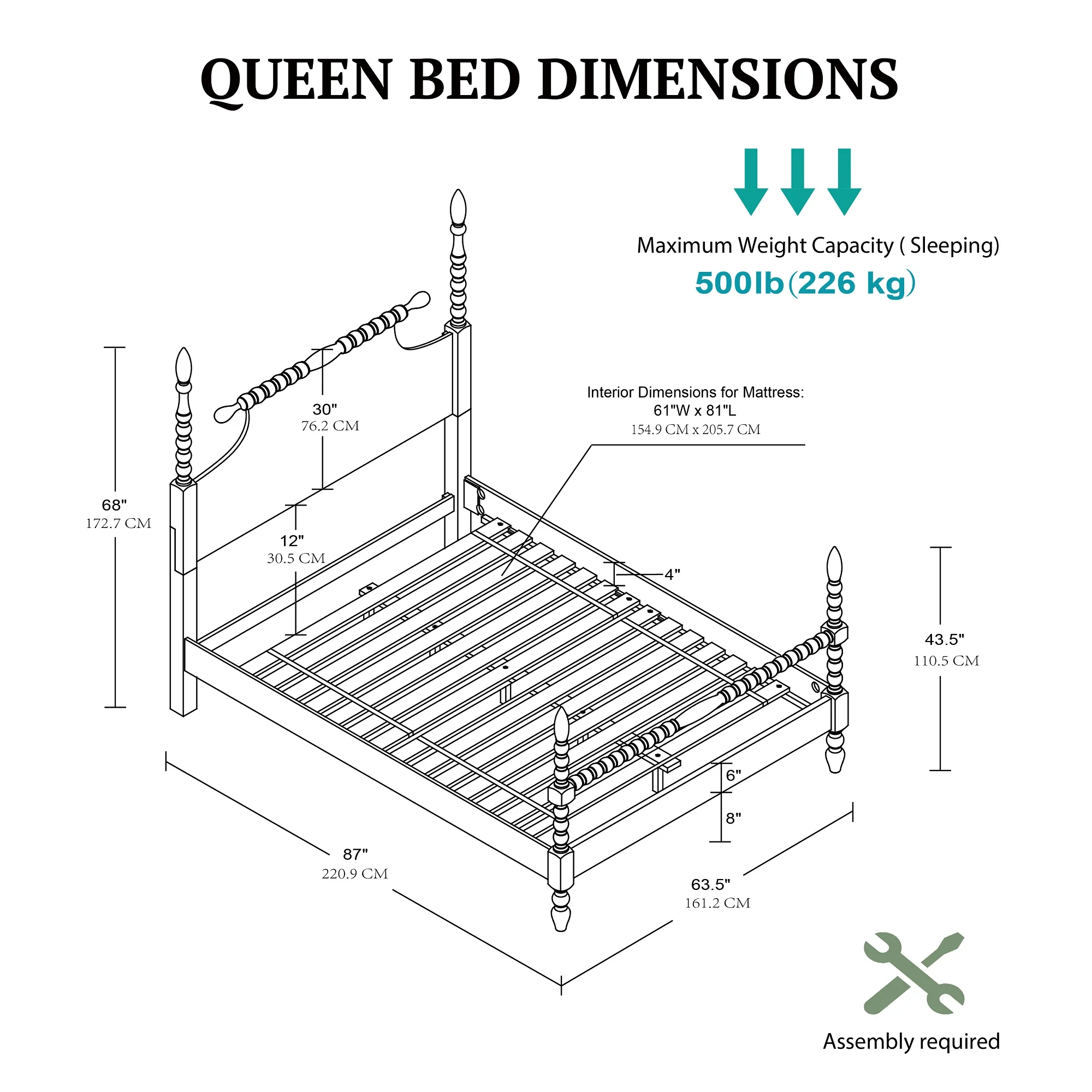 Beckett Turned Wood Spindle Bed - Image 48