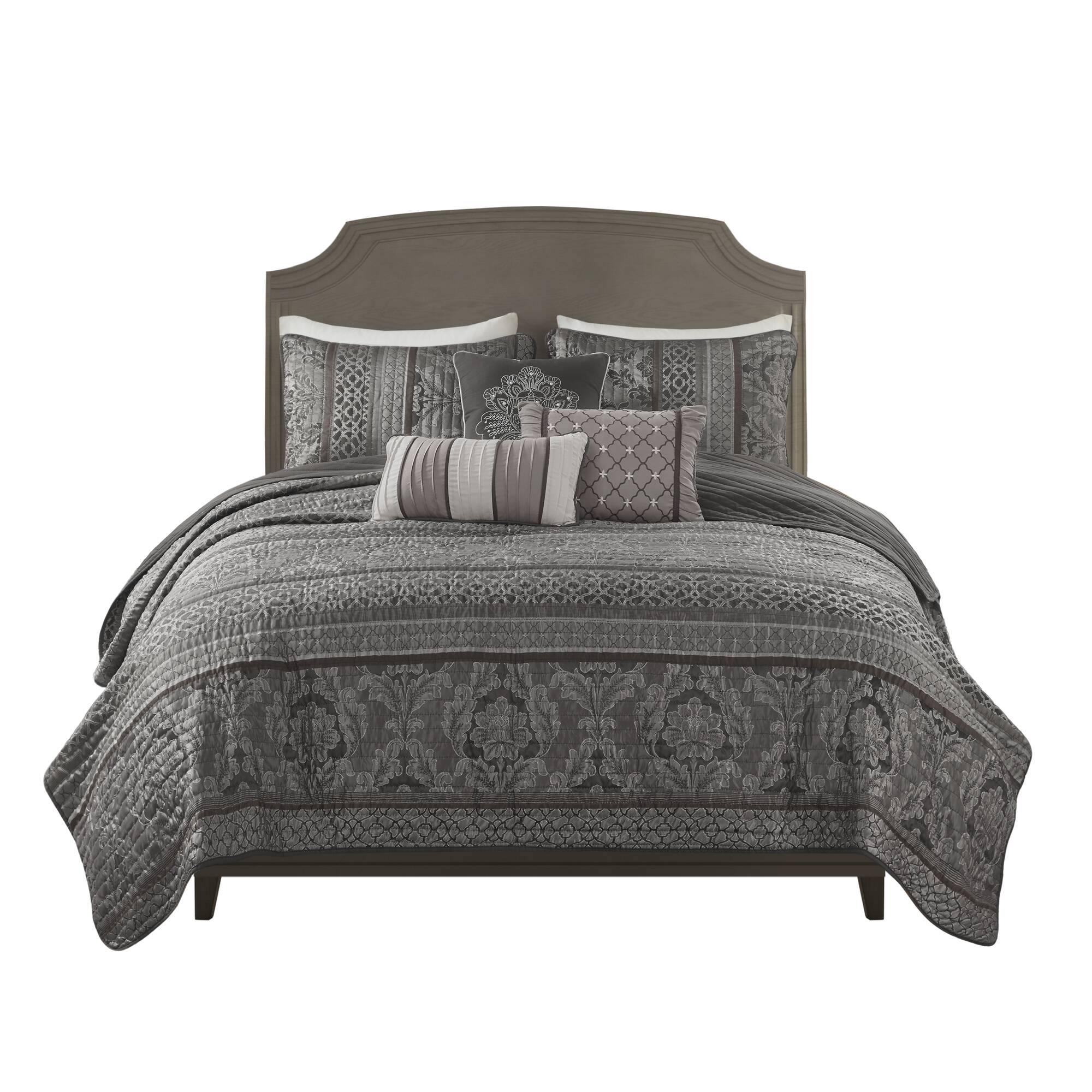 Bellagio 6-Piece Jacquard Quilt Set with Throw Pillows - Image 12