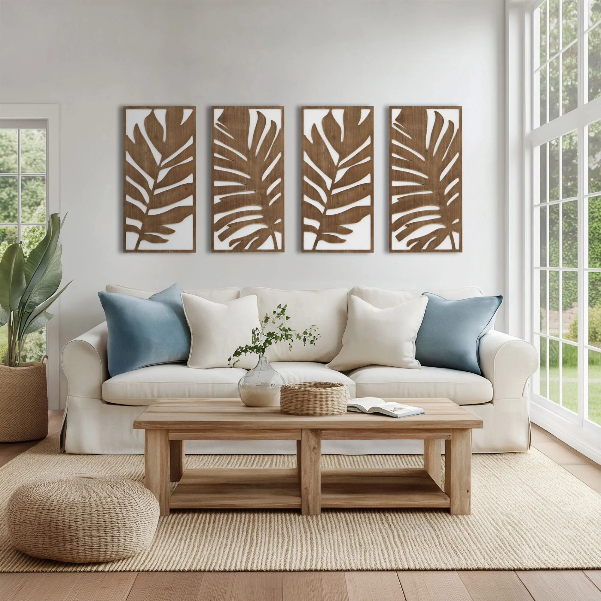 Birch Botanical Two-tone 2-Piece Wood Panel Wall Decor Set - Image 3