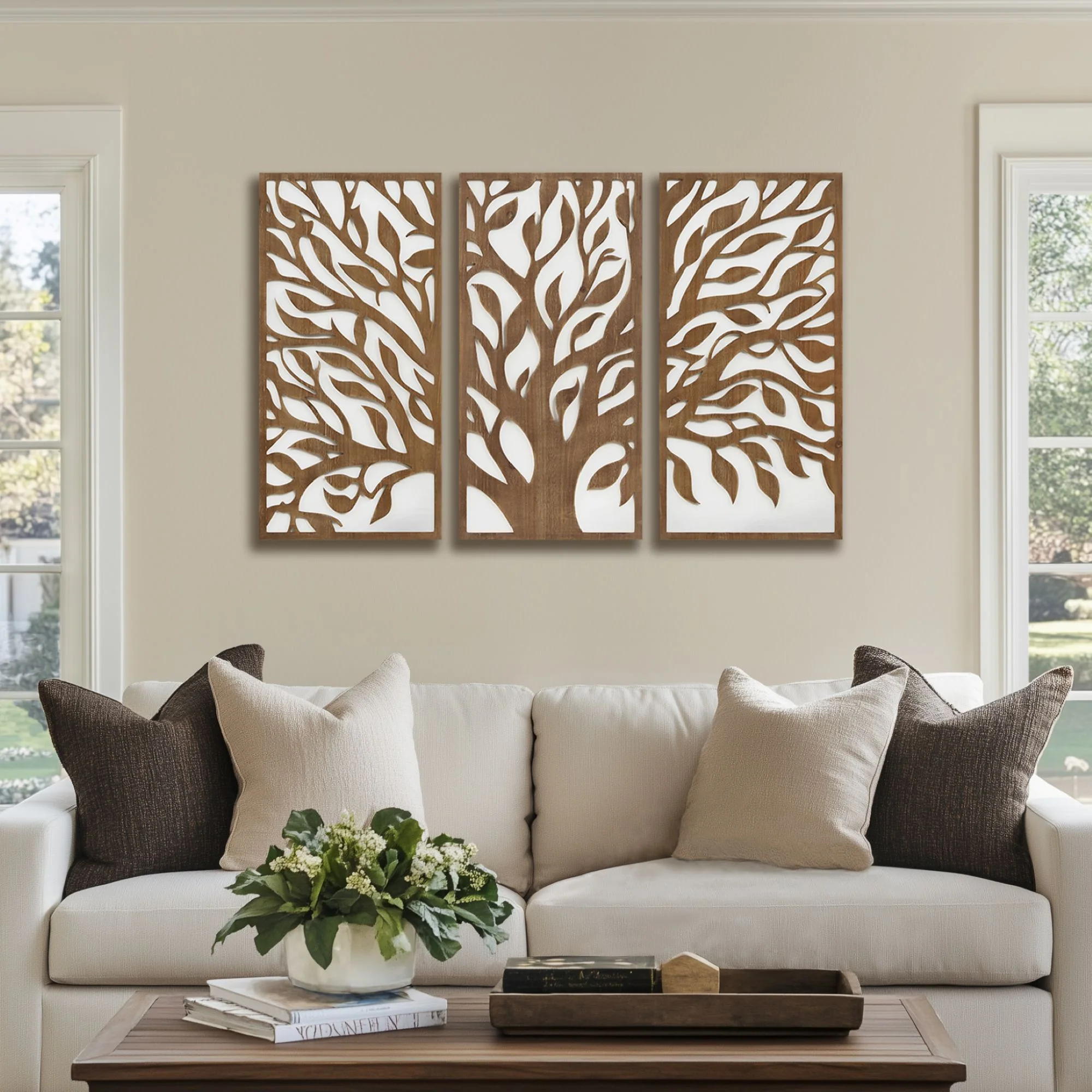 Birch Botanical Two-tone Wood Panel Wall Décor Set - Image 22