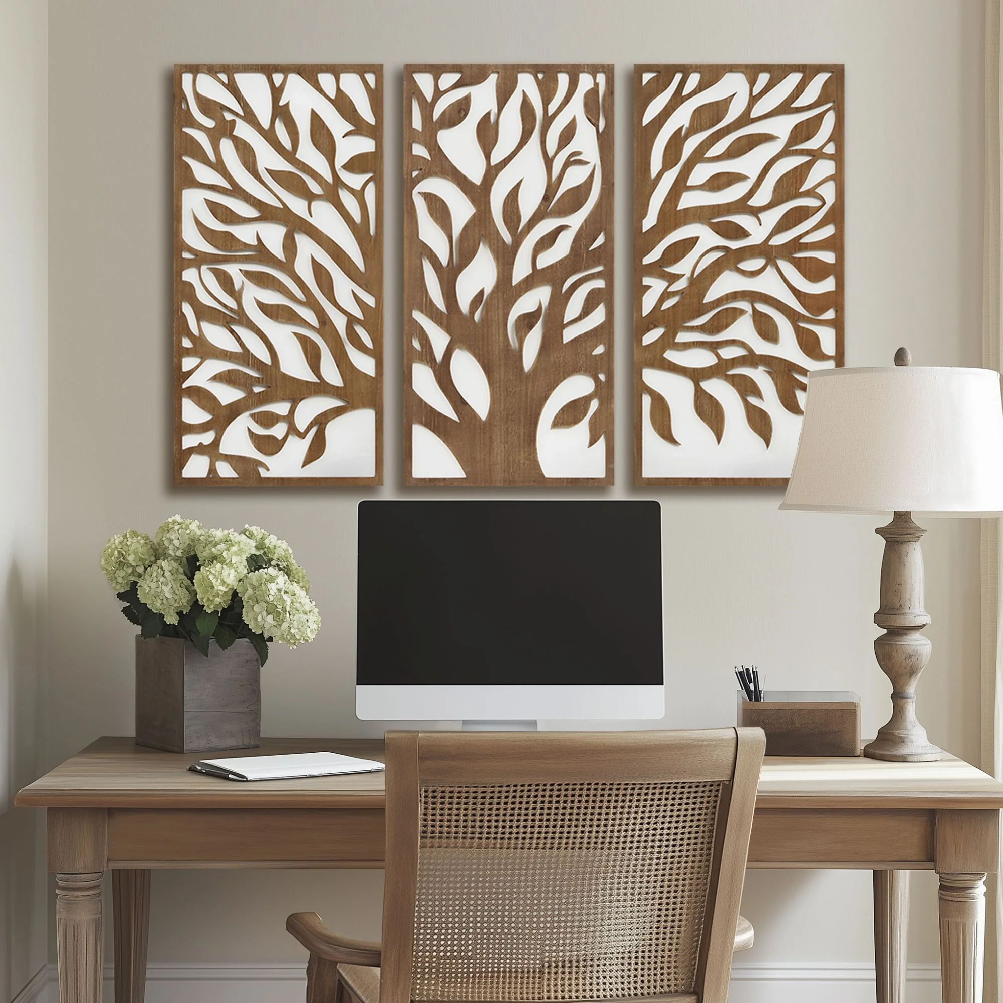 Birch Botanical Two-tone Wood Panel Wall Décor Set - Image 28