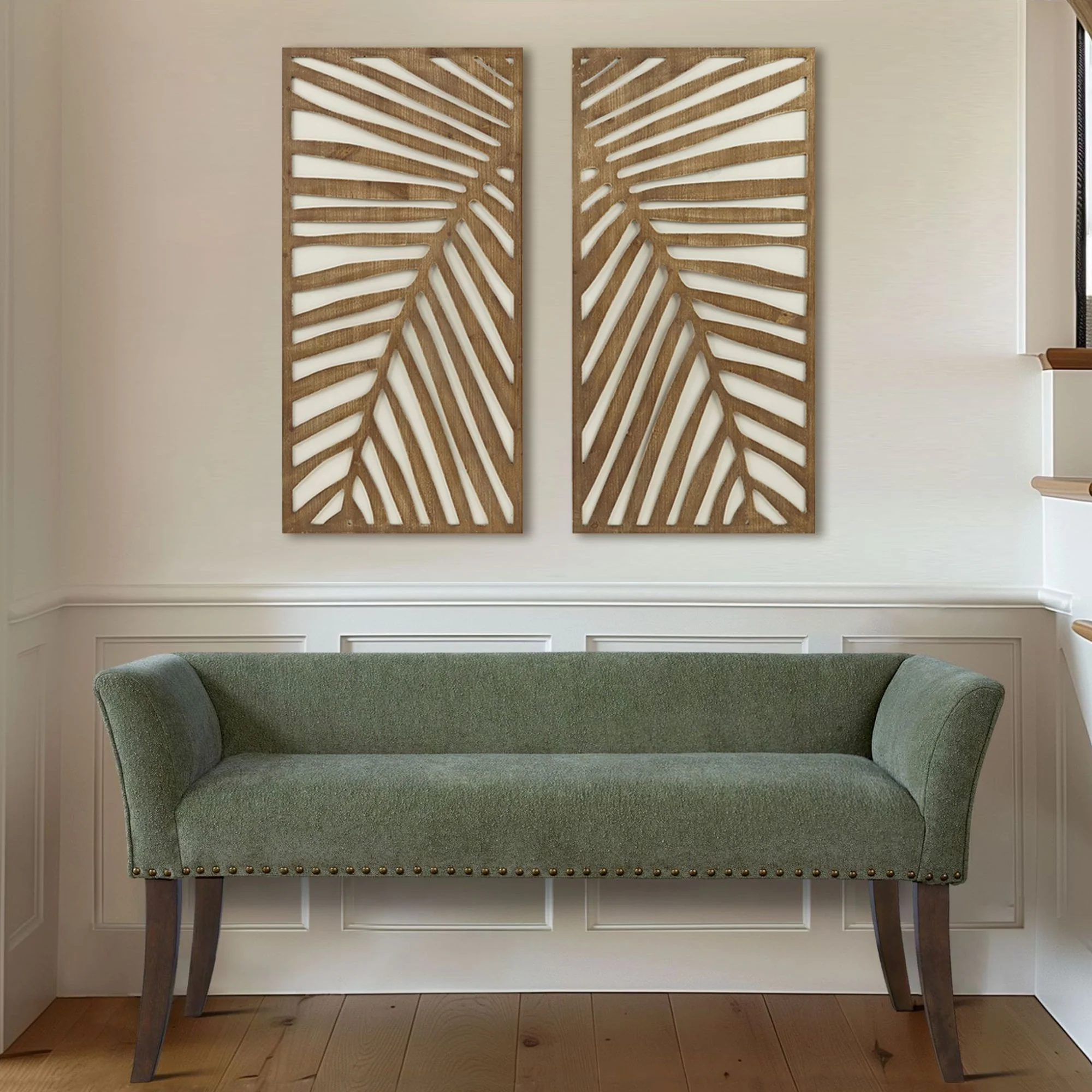 Birch Botanical Two-tone Wood Panel Wall Décor Set - Image 3