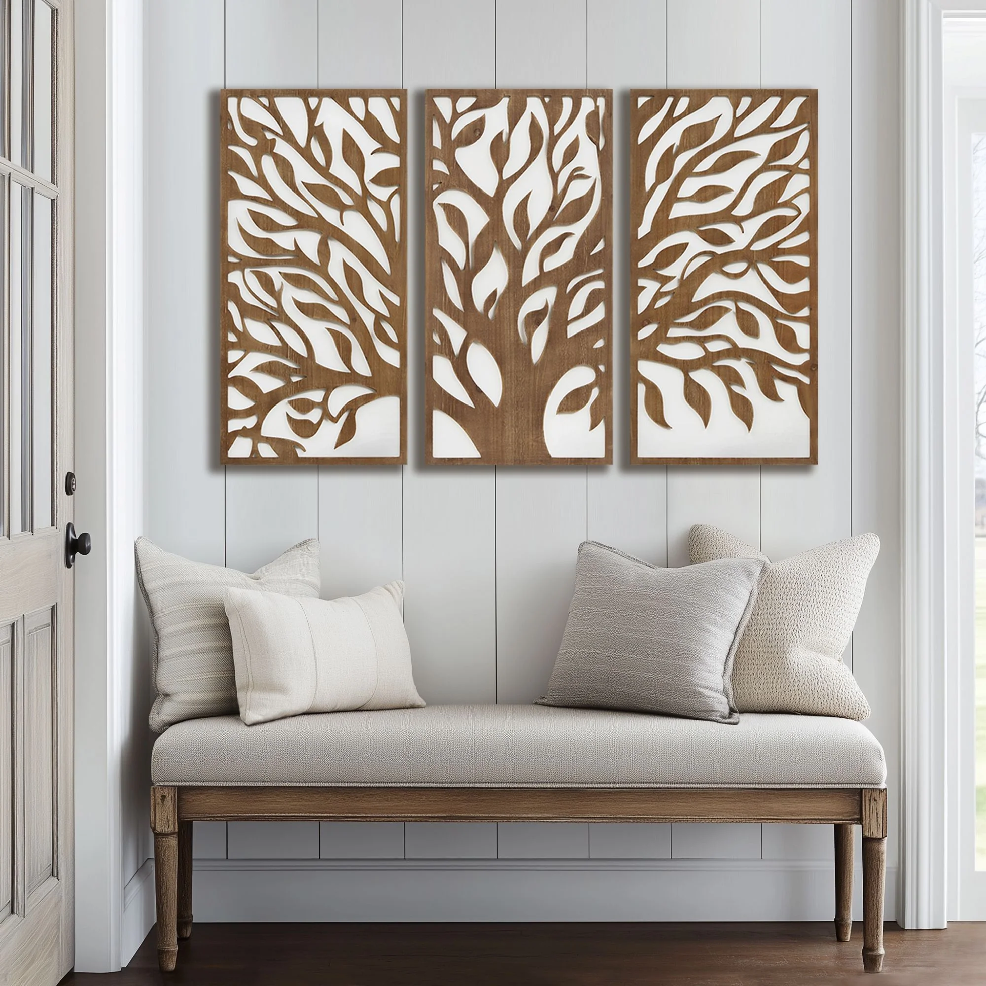 Birch Botanical Two-tone Wood Panel Wall Décor Set - Image 30