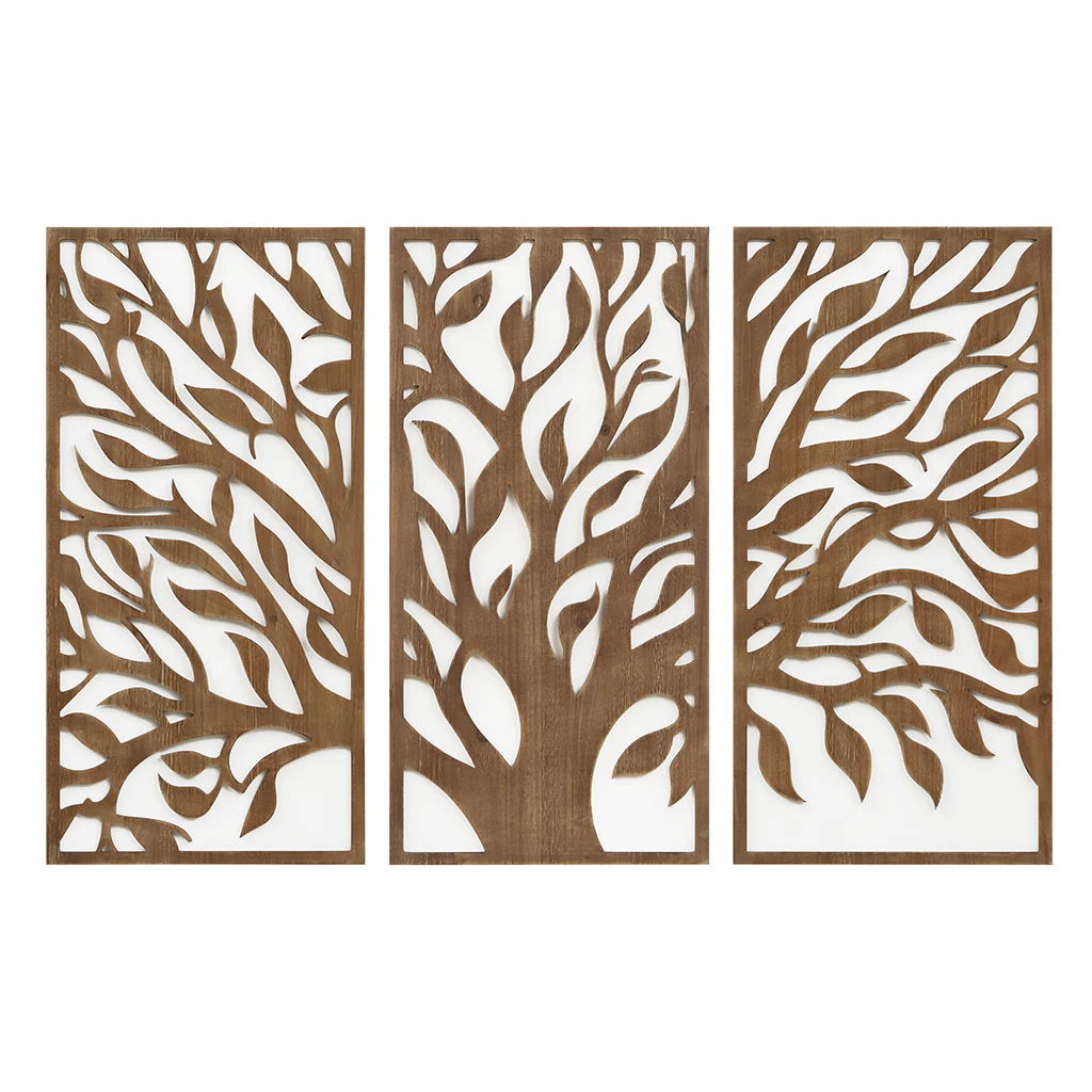 Birch Botanical Two-tone Wood Panel Wall Décor Set - Image 5