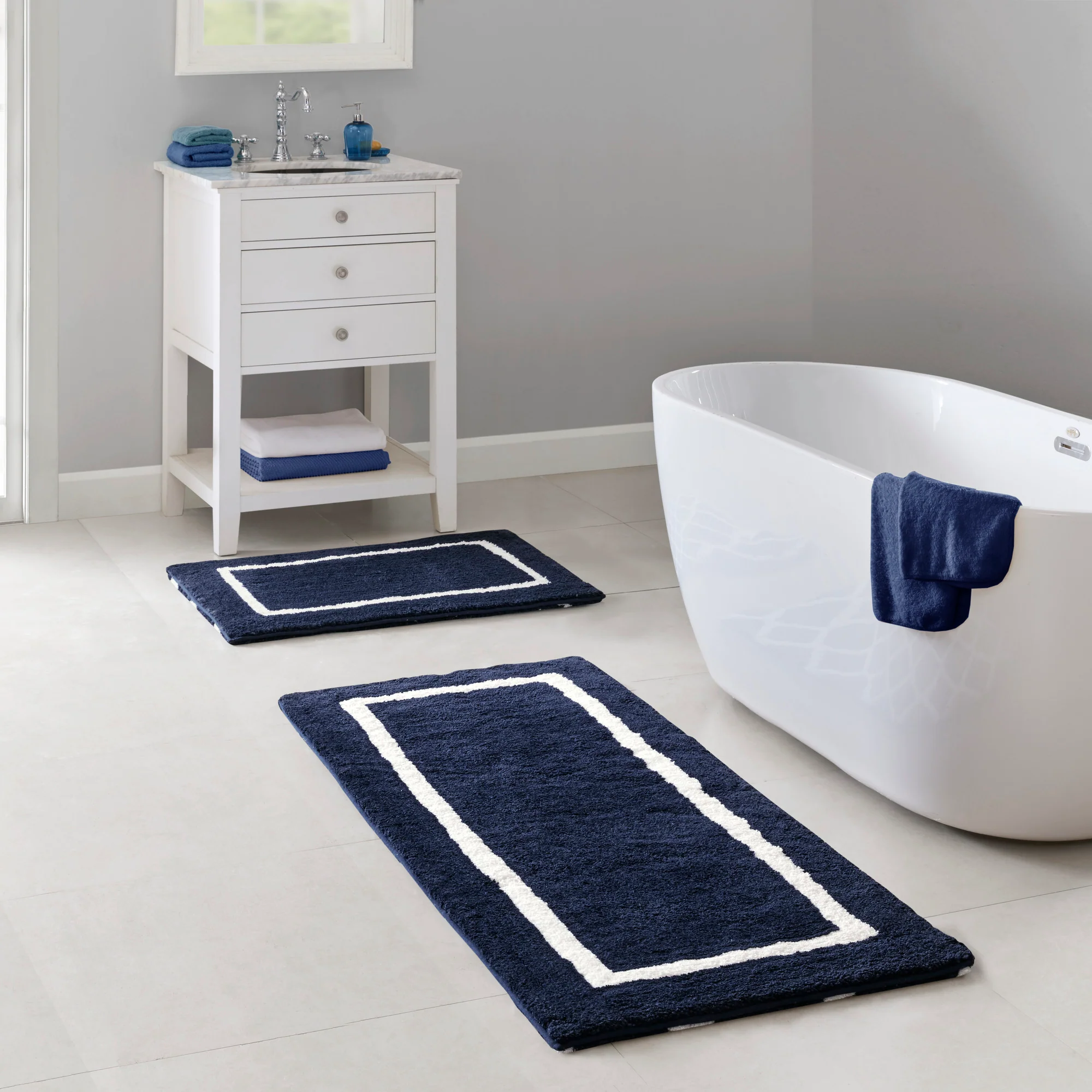 Bittman Reversible High Pile Tufted Microfiber Bath Rug - Image 29