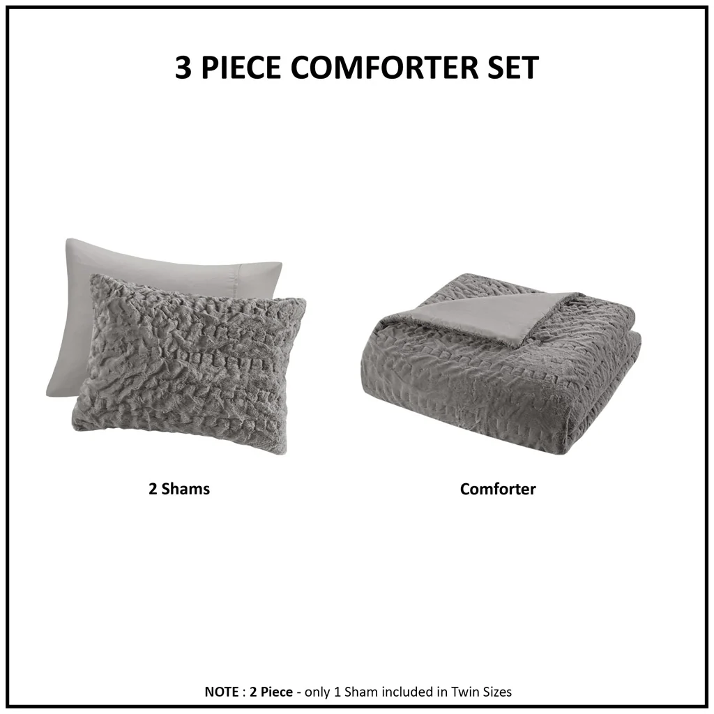 Blair Ruched Fur Down Alternative Comforter Set - Image 19