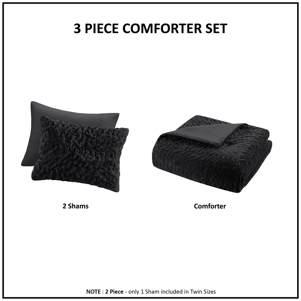 Blair Ruched Fur Down Alternative Comforter Set - Image 20