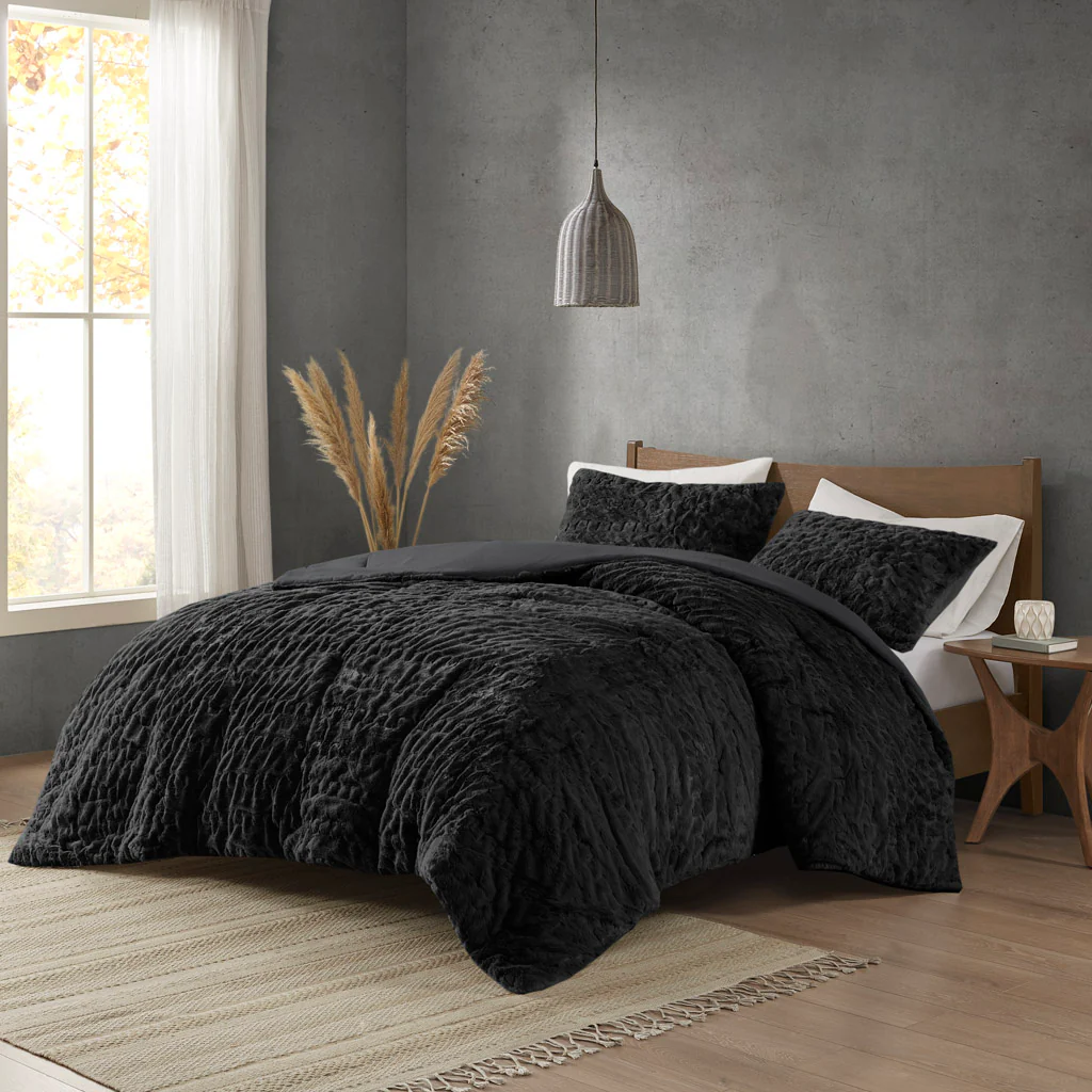 Blair Ruched Fur Down Alternative Comforter Set - Image 3