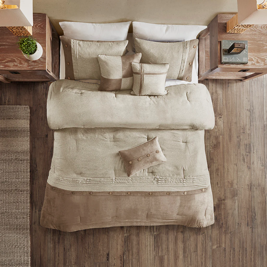 Boone 7-Piece Faux Suede Comforter Set - Image 10