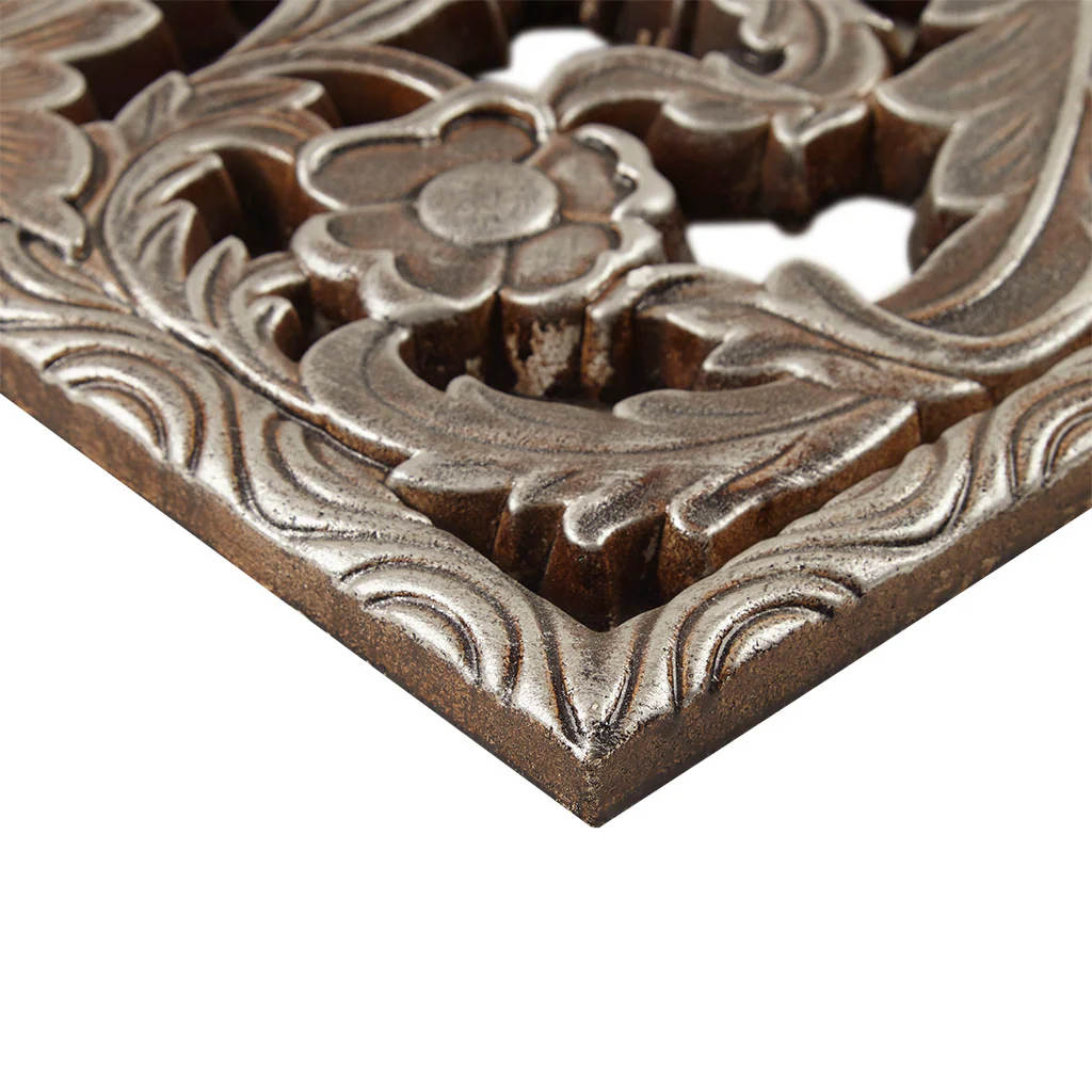Botanical Panel Distressed Carved Wood 2-Piece Wall Decor Set - Image 11