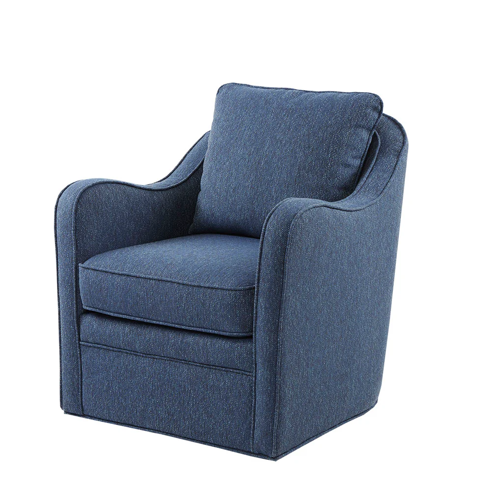 Brianne Upholstered Swivel Curved Armchair - Image 27