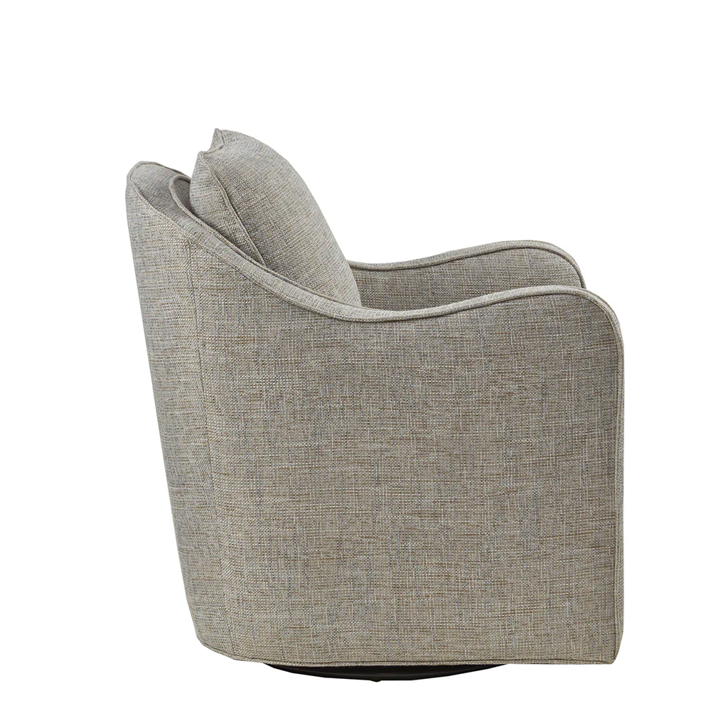 Brianne Upholstered Swivel Curved Armchair - Image 28