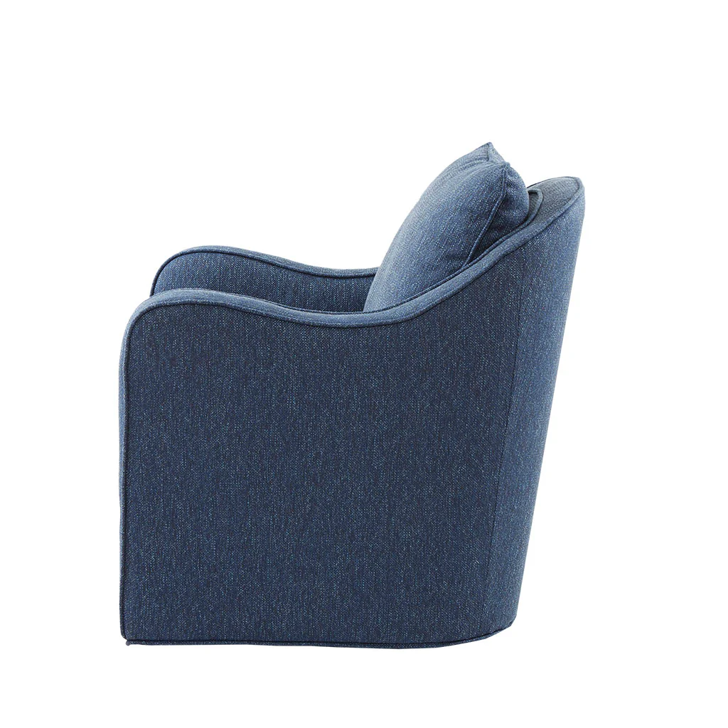 Brianne Upholstered Swivel Curved Armchair - Image 31