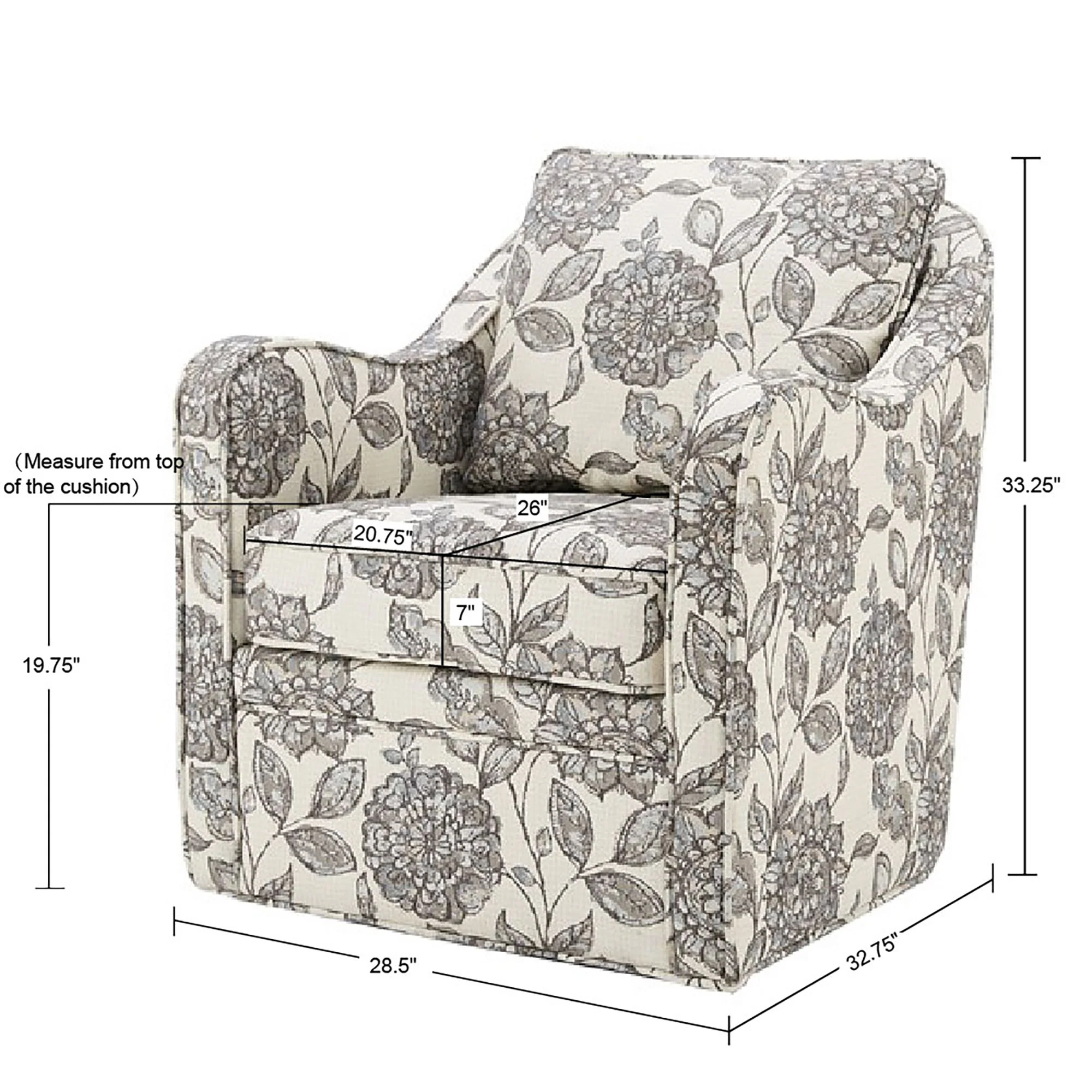 Brianne Upholstered Swivel Curved Armchair - Image 40