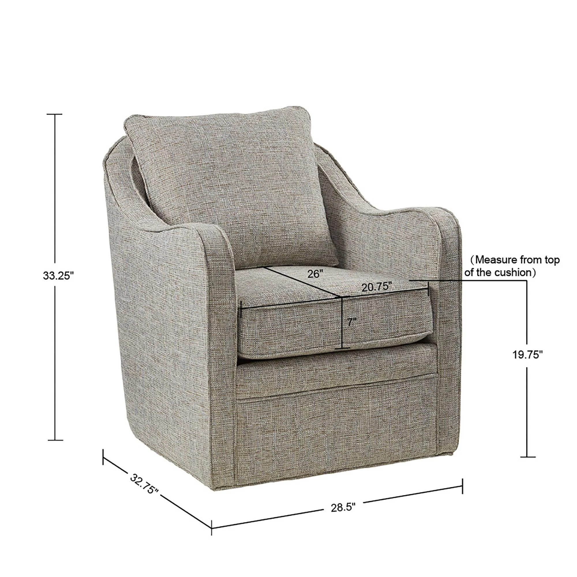Brianne Upholstered Swivel Curved Armchair - Image 42