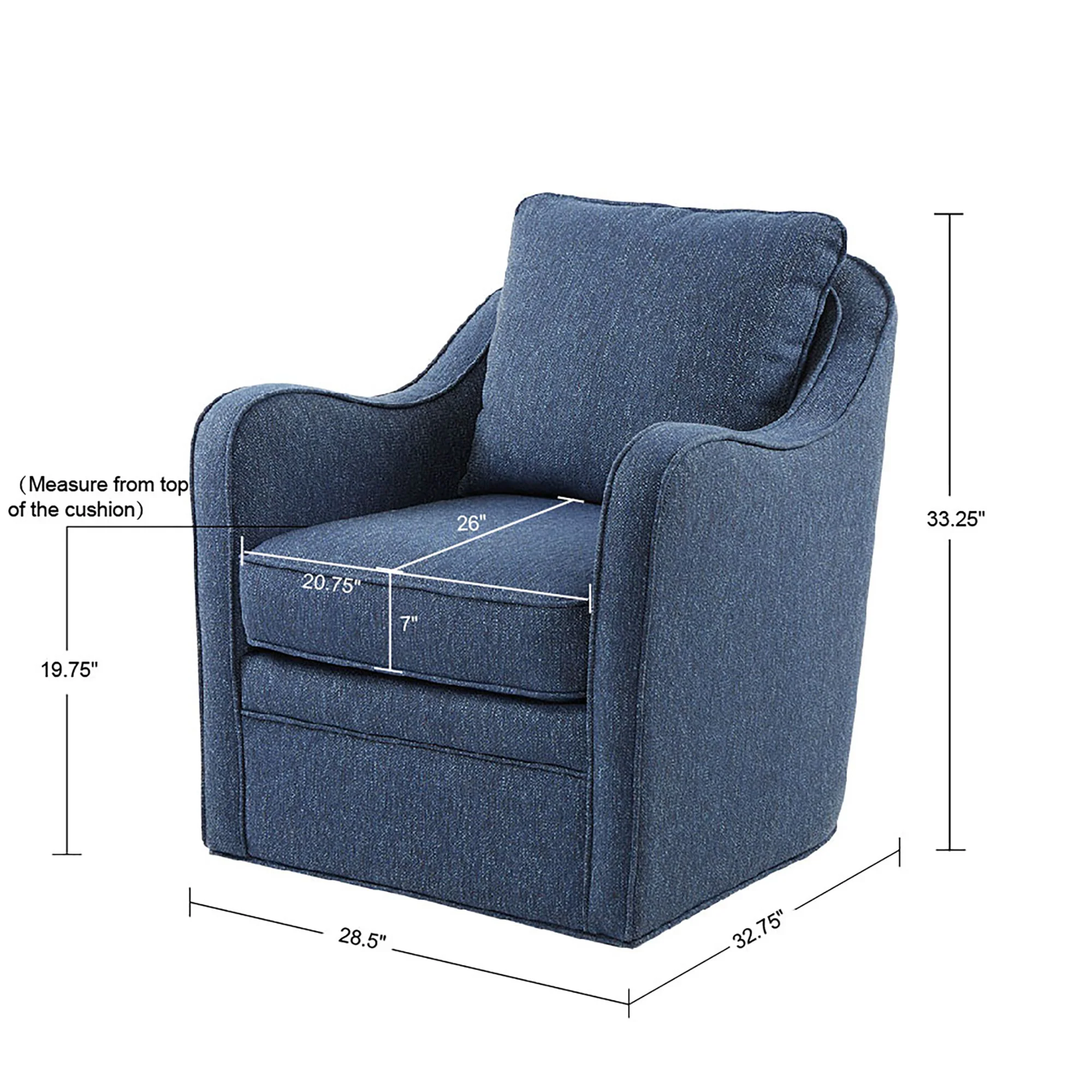 Brianne Upholstered Swivel Curved Armchair - Image 43