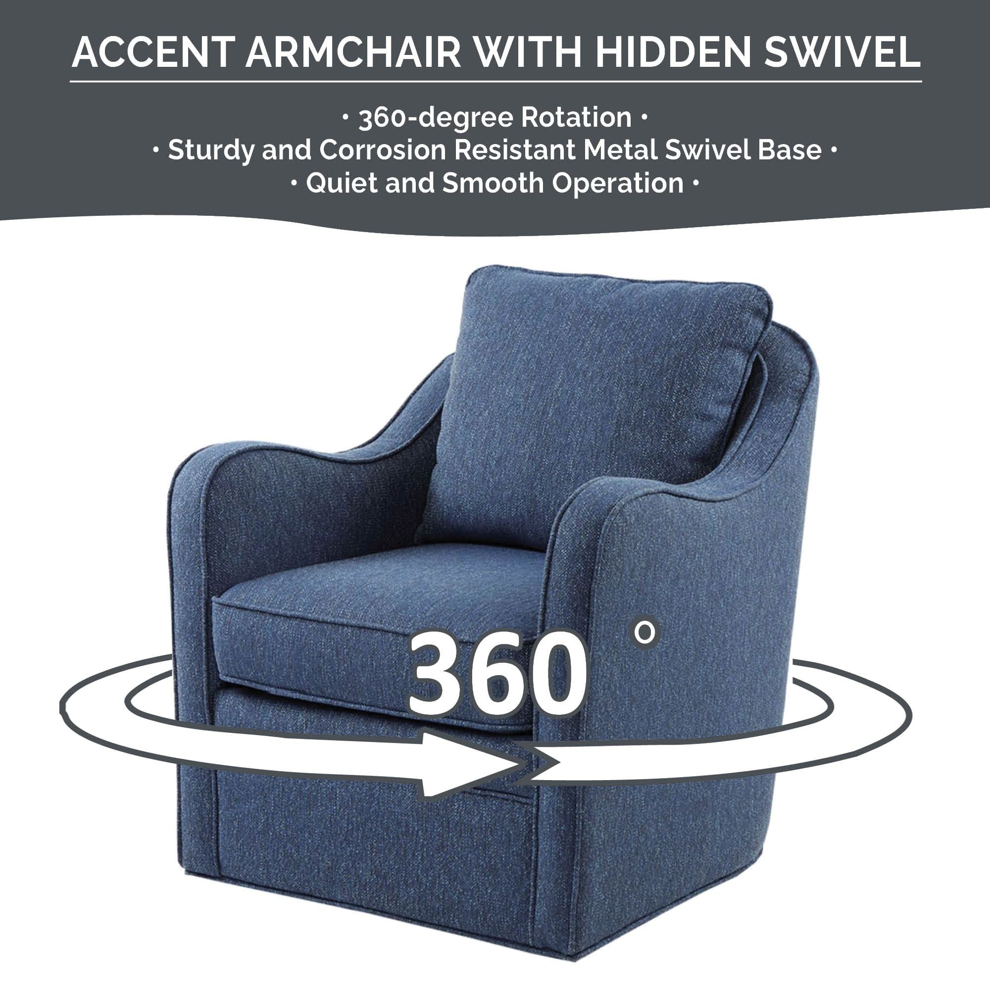 Brianne Upholstered Swivel Curved Armchair - Image 45