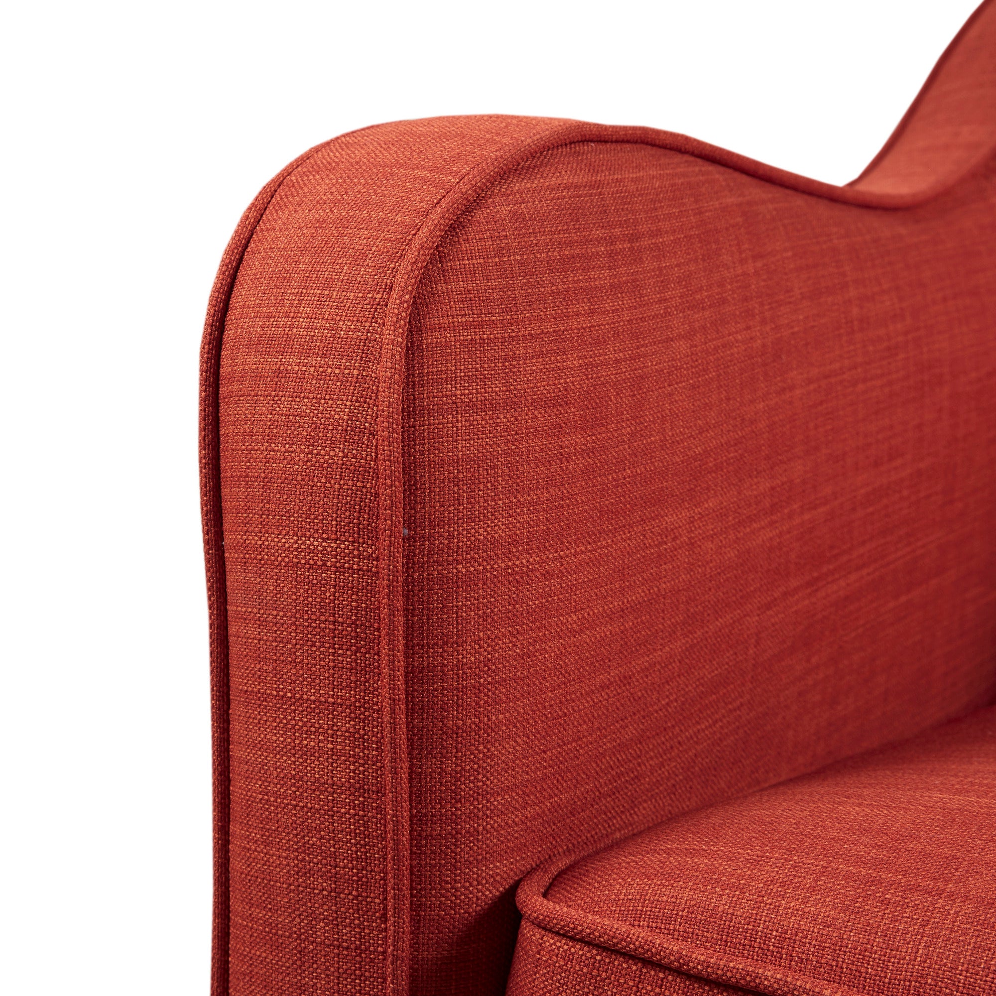 Brianne Upholstered Swivel Curved Armchair - Image 5