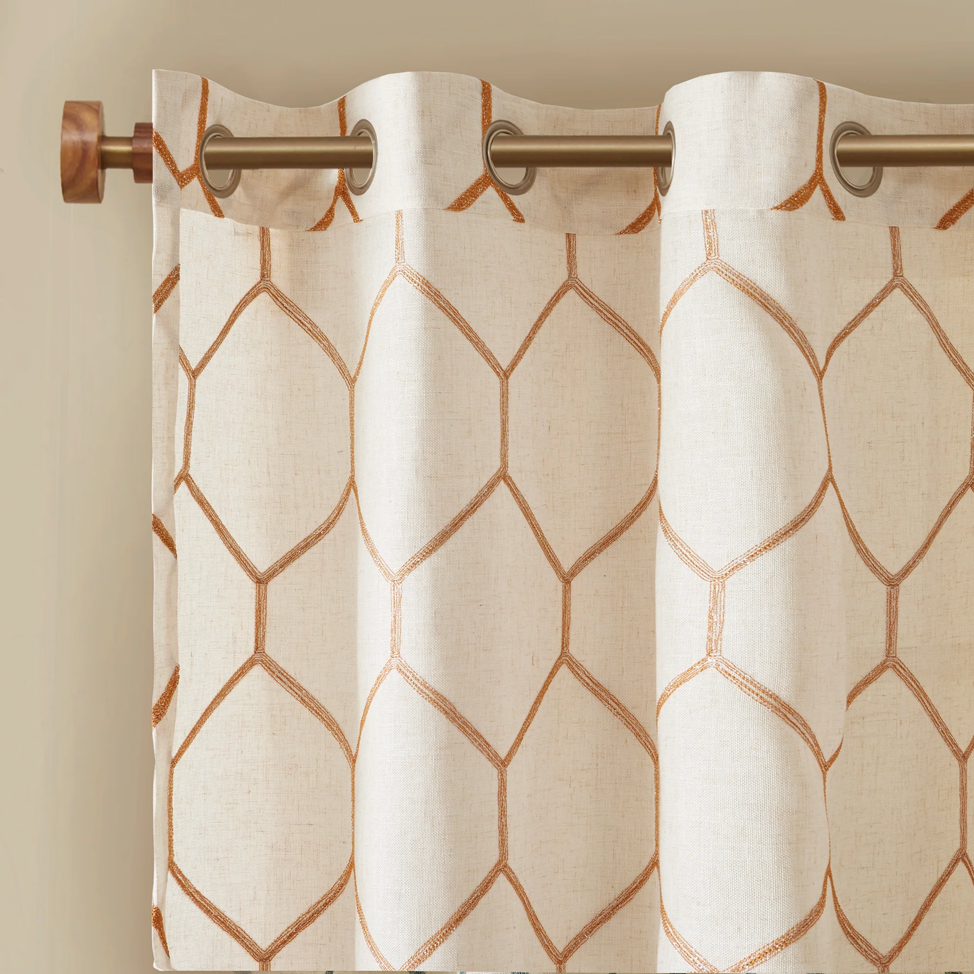Brooklyn Metallic Geo Embroidered Curtain Panel - Image 16