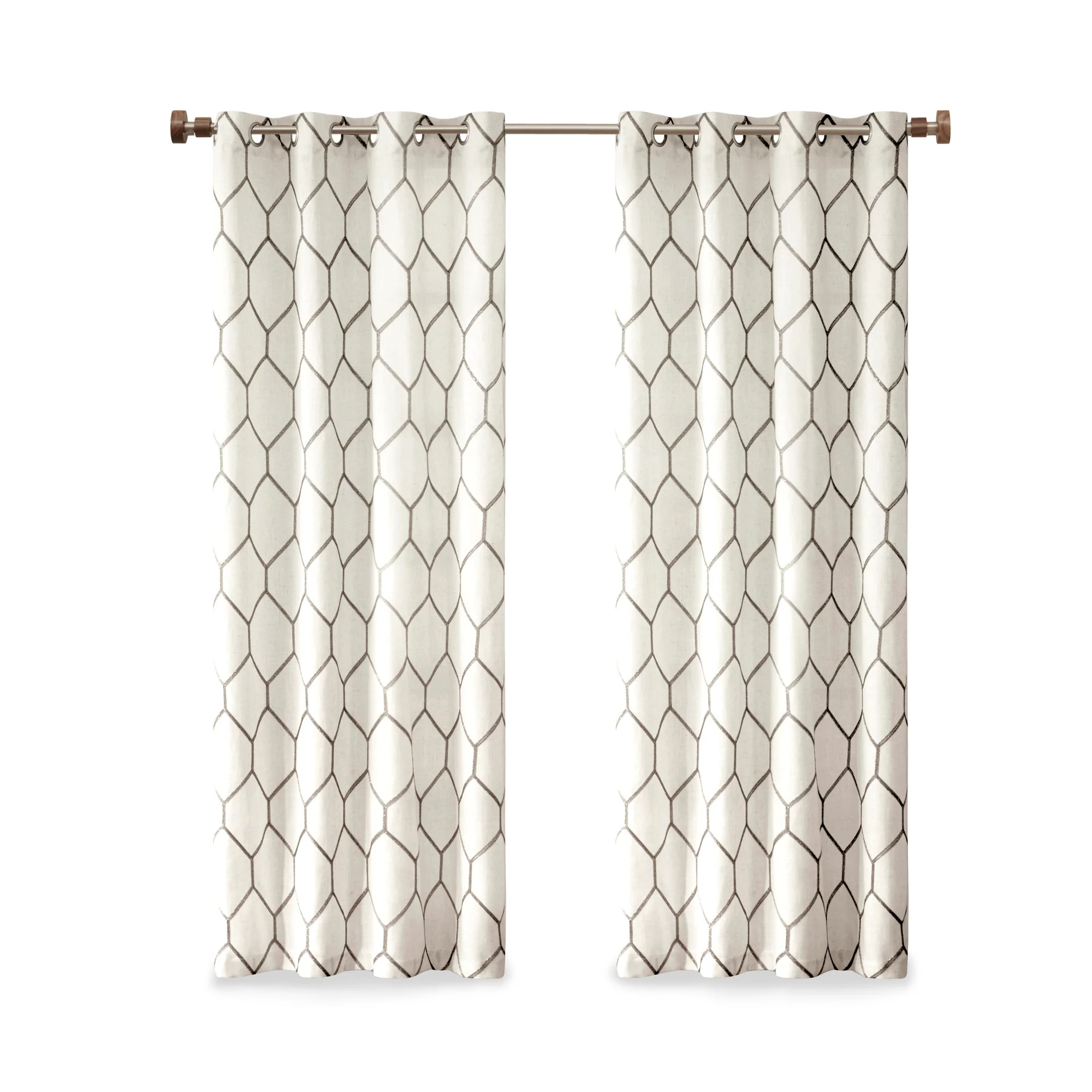 Brooklyn Metallic Geo Embroidered Curtain Panel - Image 3