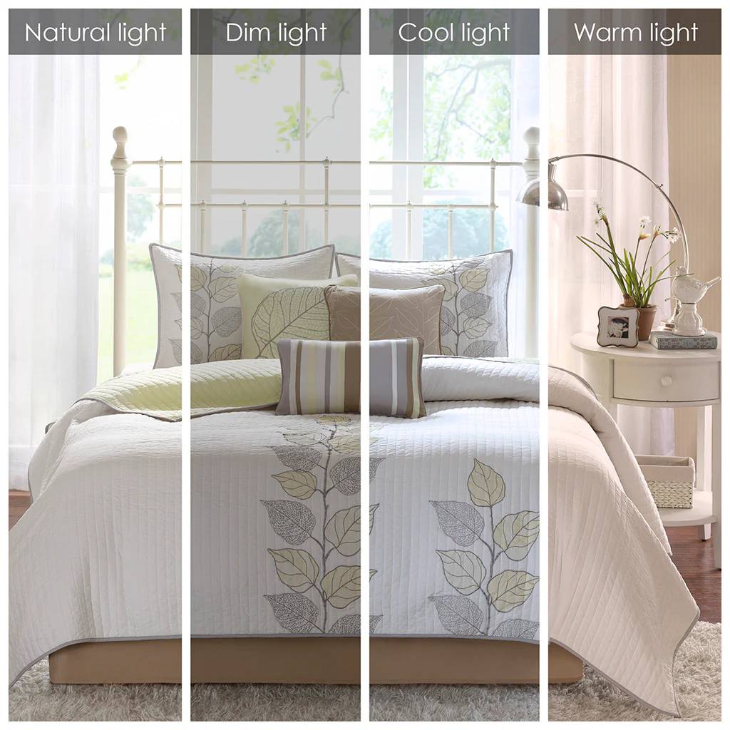Caelie 6-Piece Embroidered Quilt Set with Throw Pillows - Image 24