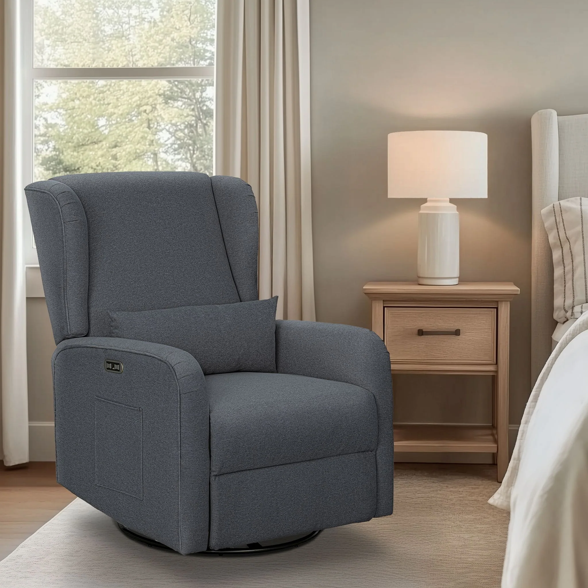 Candace Power Recliner 3-in-1 with Swivel, Glider, USB Ports - Image 19