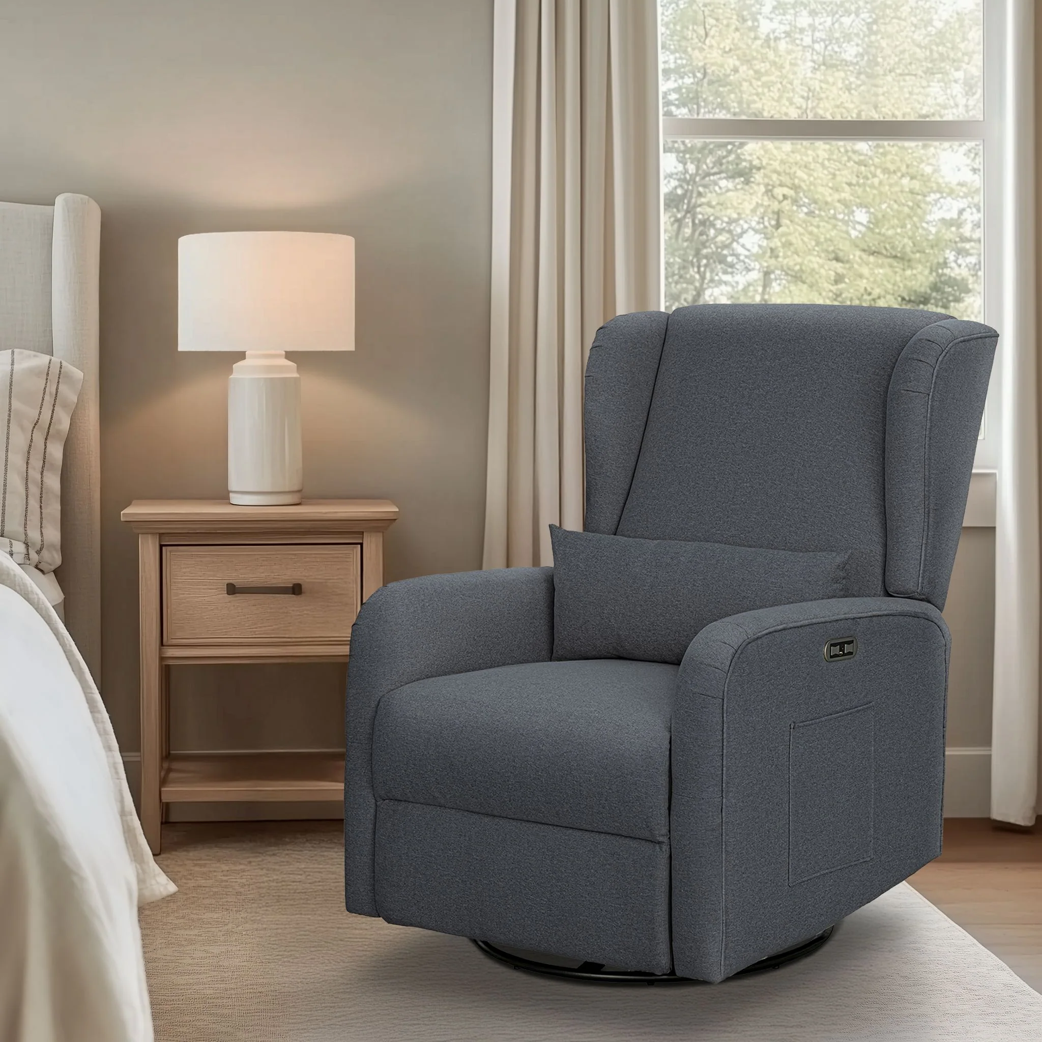 Candace Power Recliner 3-in-1 with Swivel, Glider, USB Ports - Image 20