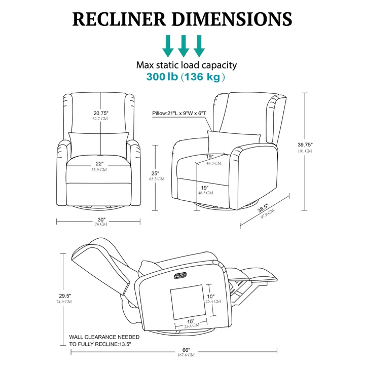 Candace Power Recliner 3-in-1 with Swivel, Glider, USB Ports - Image 68