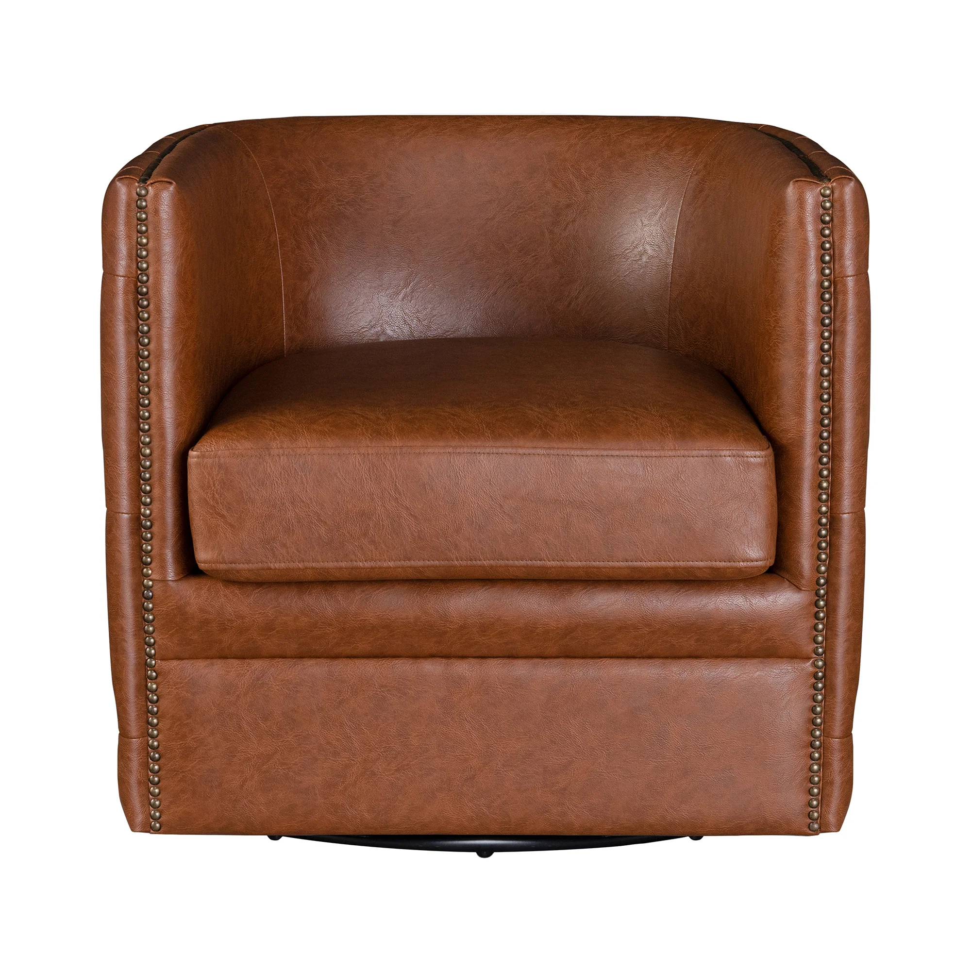 Capstone 360-degree Swivel Barrel chair with Tufting and Nail heads - Image 11