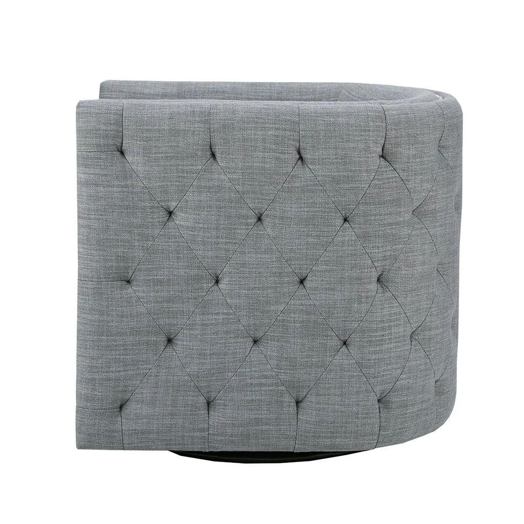 Capstone 360-degree Swivel Barrel chair with Tufting and Nail heads - Image 13