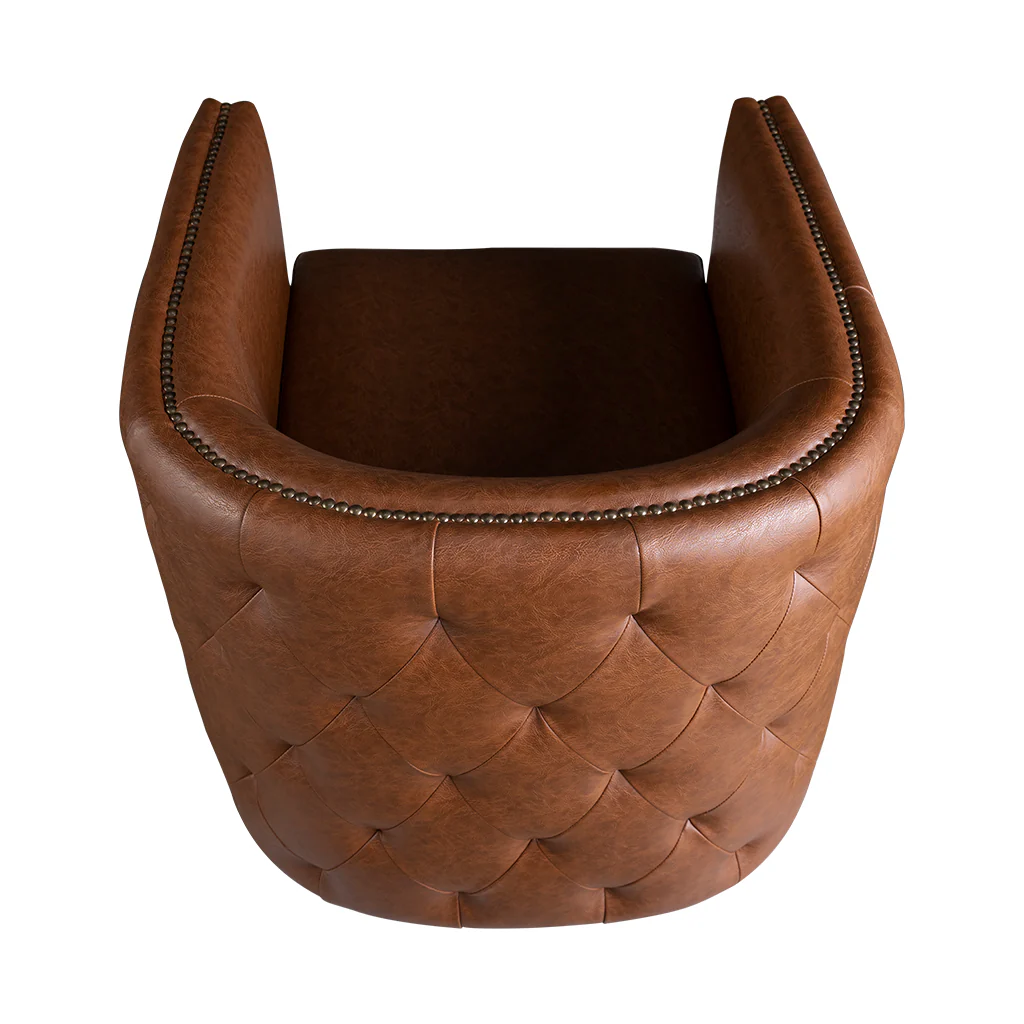 Capstone 360-degree Swivel Barrel chair with Tufting and Nail heads - Image 31