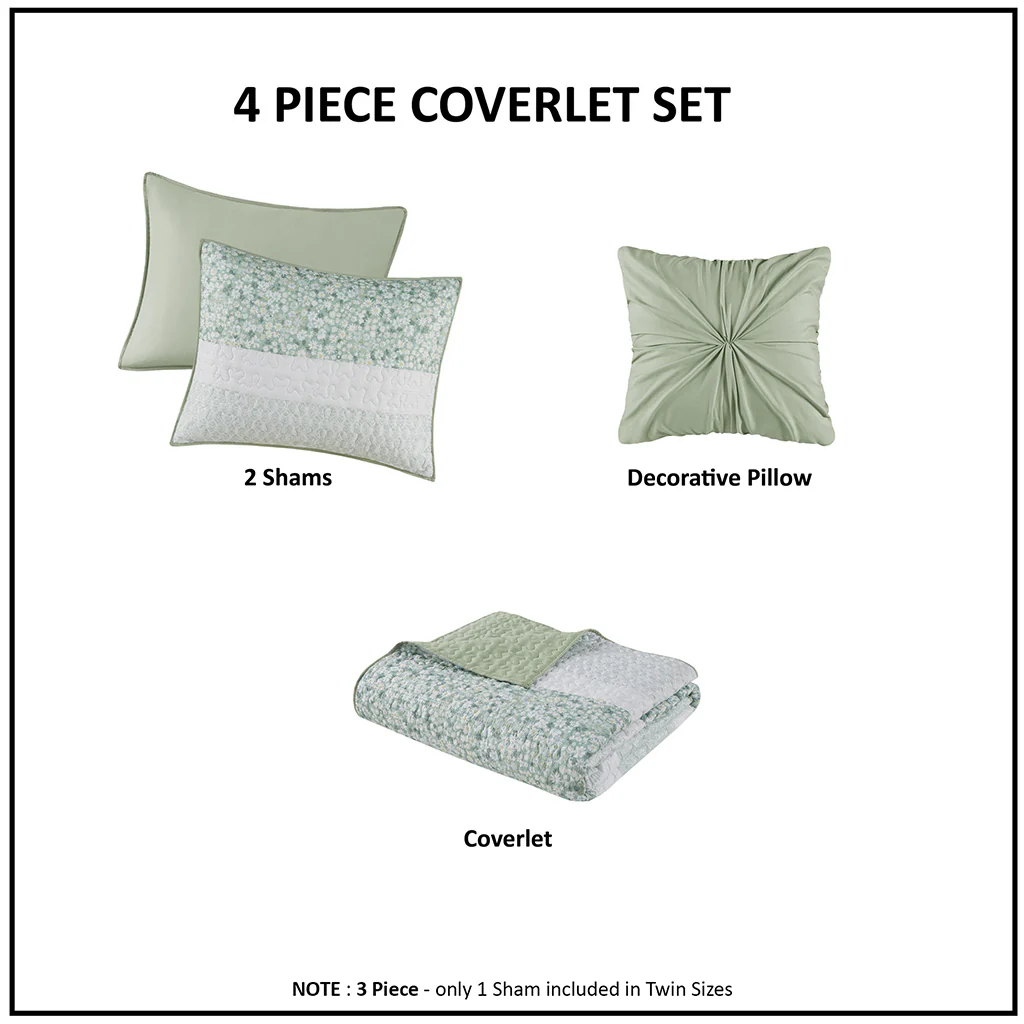 Caralie 4-Piece Seersucker Quilt Set with Throw Pillow - Image 13