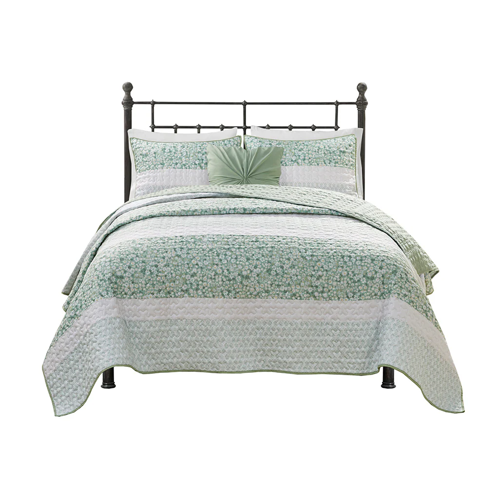 Caralie 4-Piece Seersucker Quilt Set with Throw Pillow - Image 14