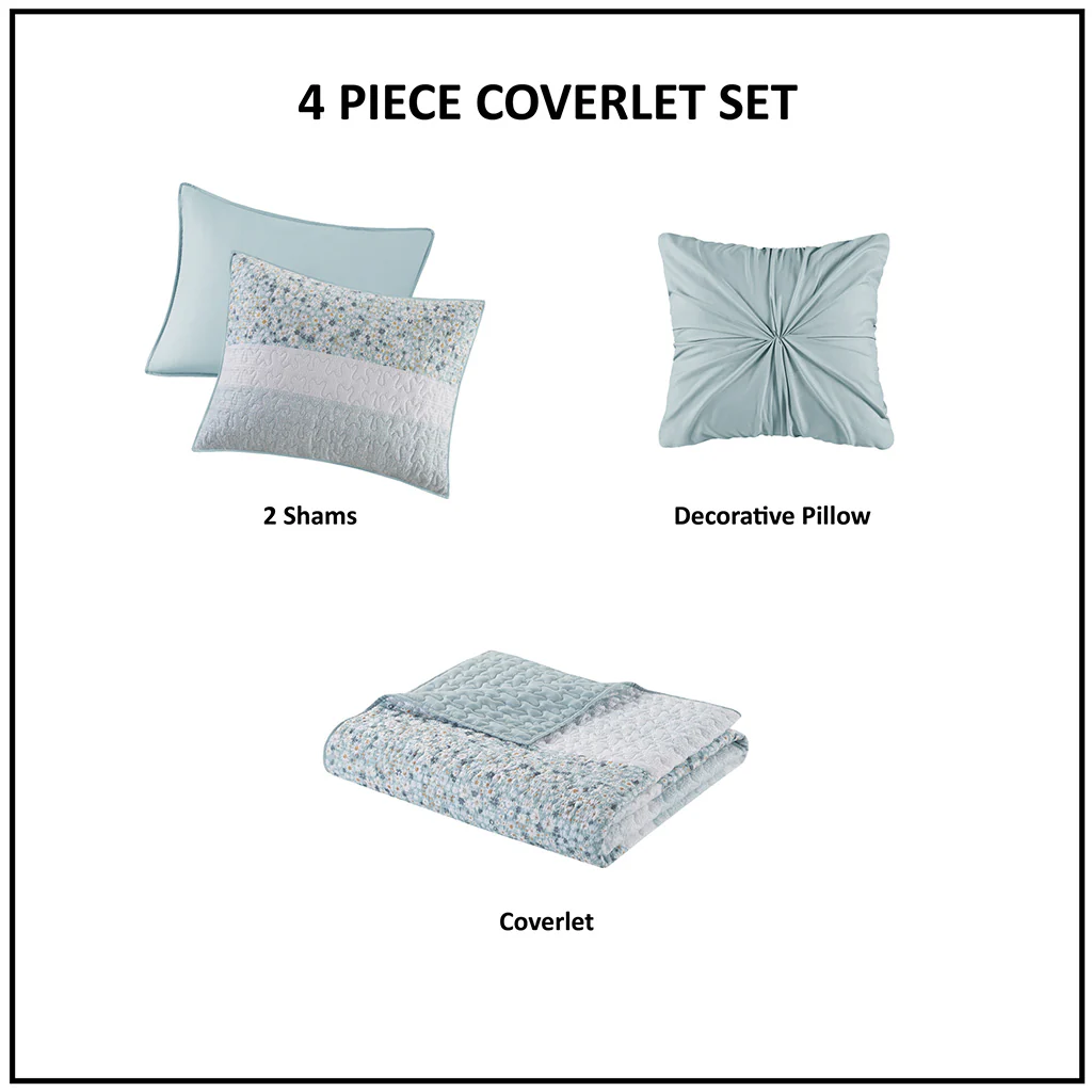 Caralie 4-Piece Seersucker Quilt Set with Throw Pillow - Image 25
