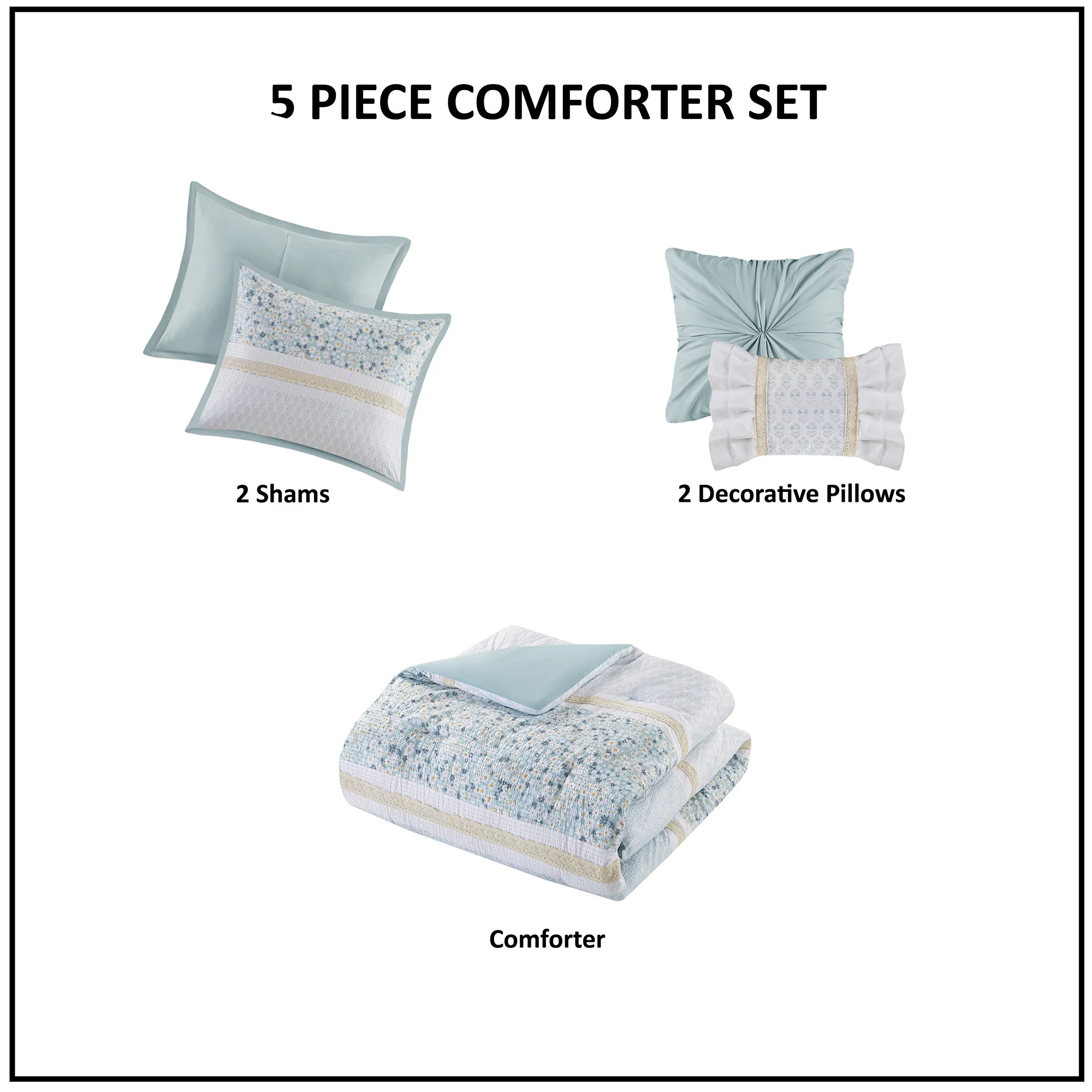 Caralie 5-Piece Seersucker Comforter Set with Throw Pillows - Image 32