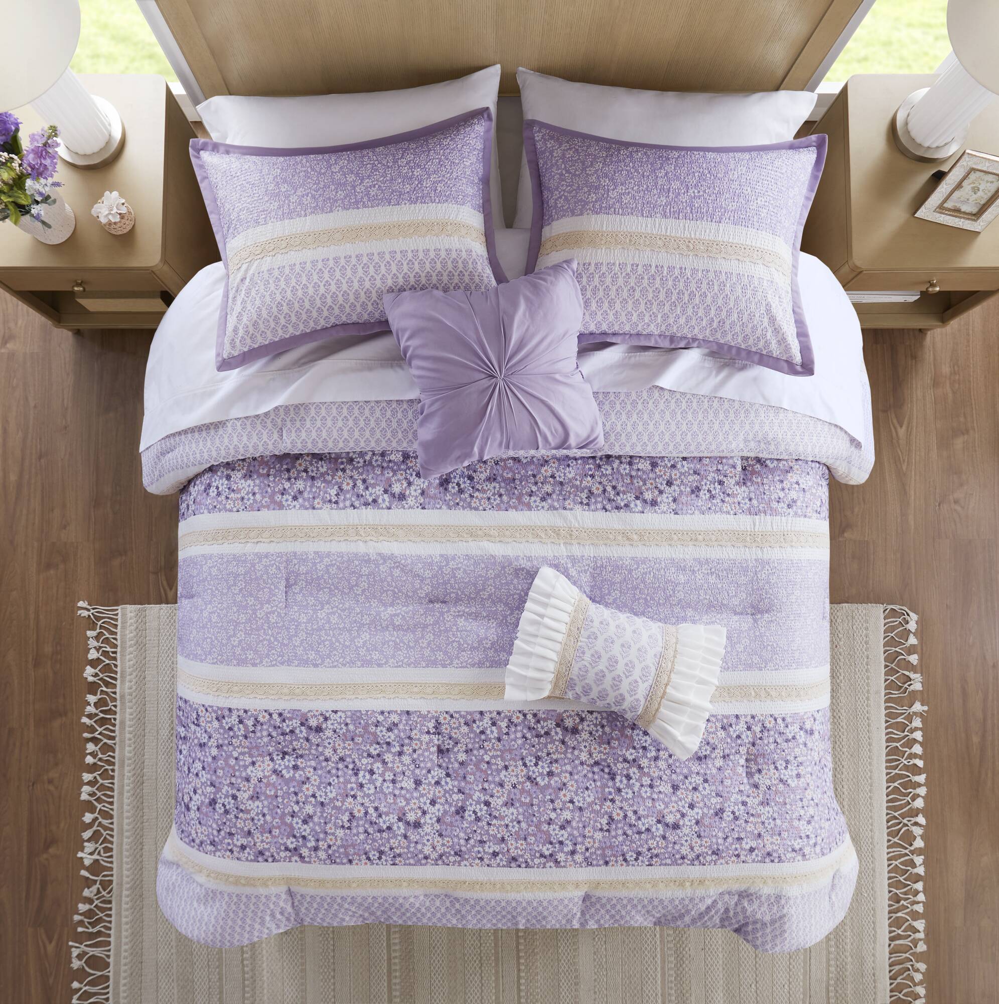 Caralie 5-Piece Seersucker Comforter Set with Throw Pillows - Image 35